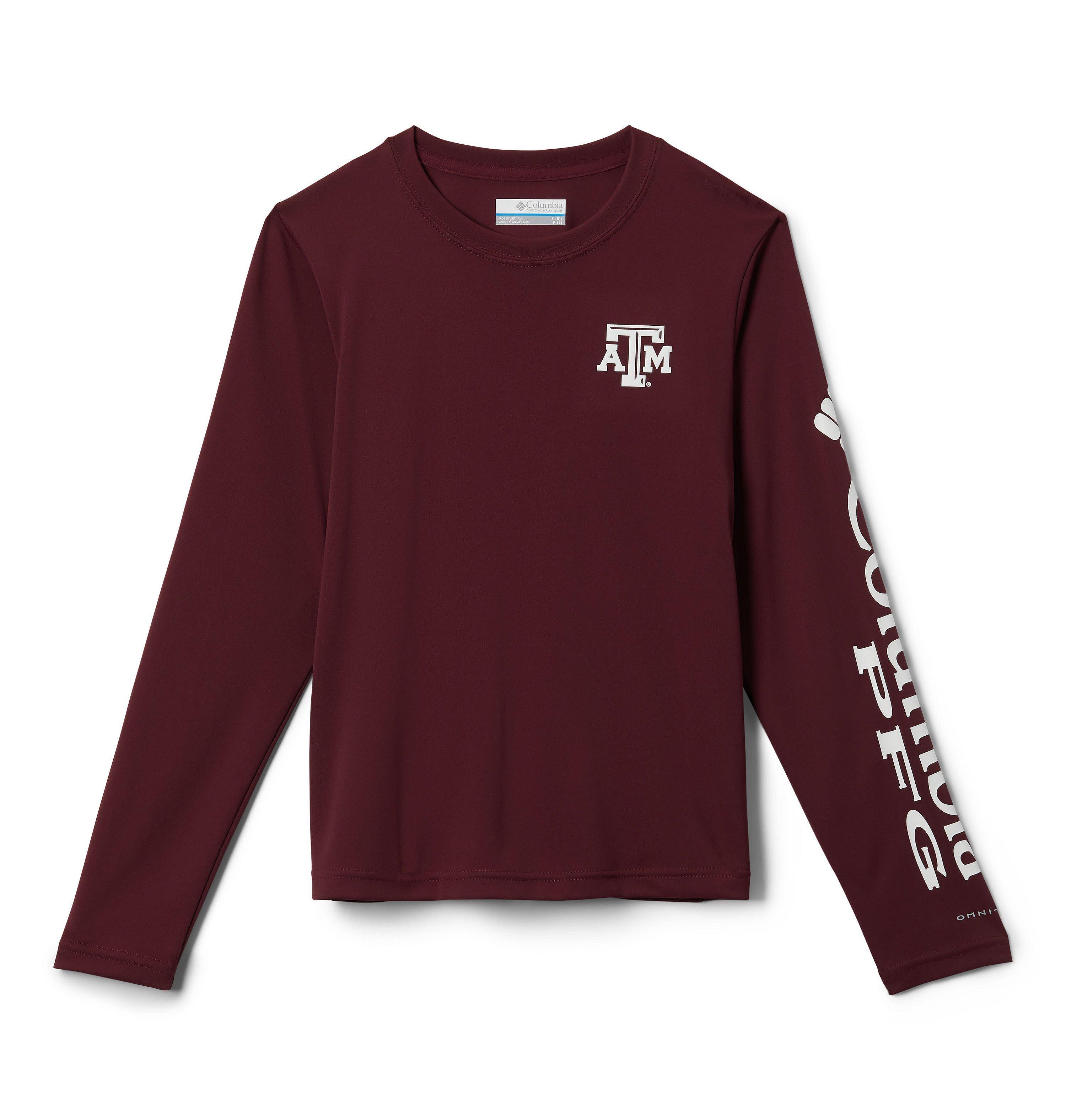 Columbia Kids' Collegiate PFG Terminal Tackle Long Sleeve Shirt - Texas A&M by COLUMBIA
