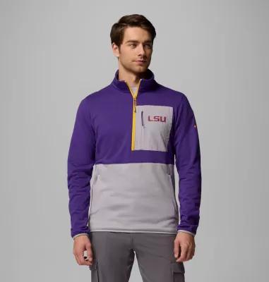 Columbia Men's Collegiate Columbia Hike Half Zip Jacket - LSU by COLUMBIA Columbia Men's Collegiate Columbia Hike Half Zip Jacket - LSU by COLUMBIA