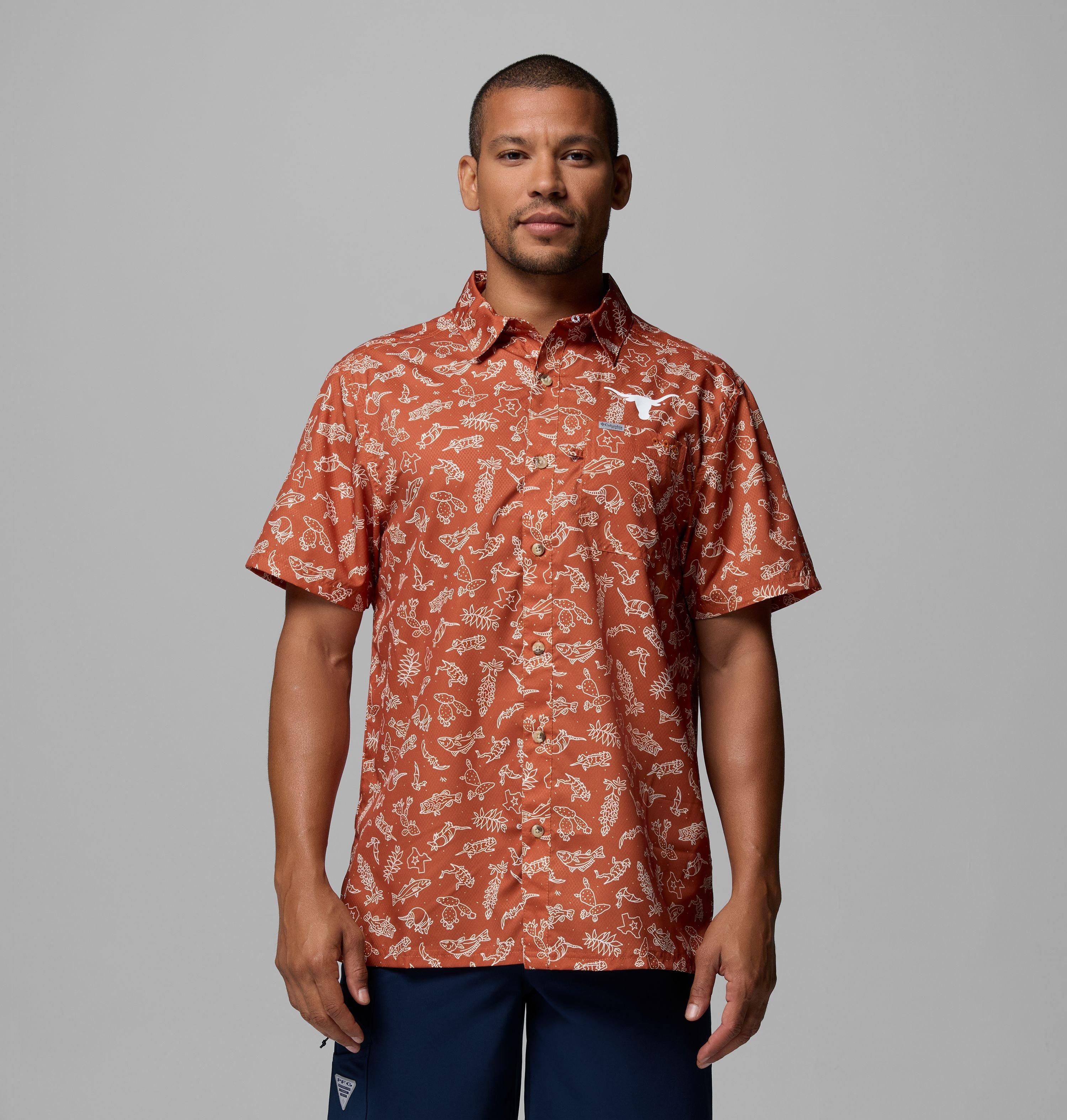 Columbia Men's Collegiate PFG Super Slack Tide Shirt - Texas by COLUMBIA