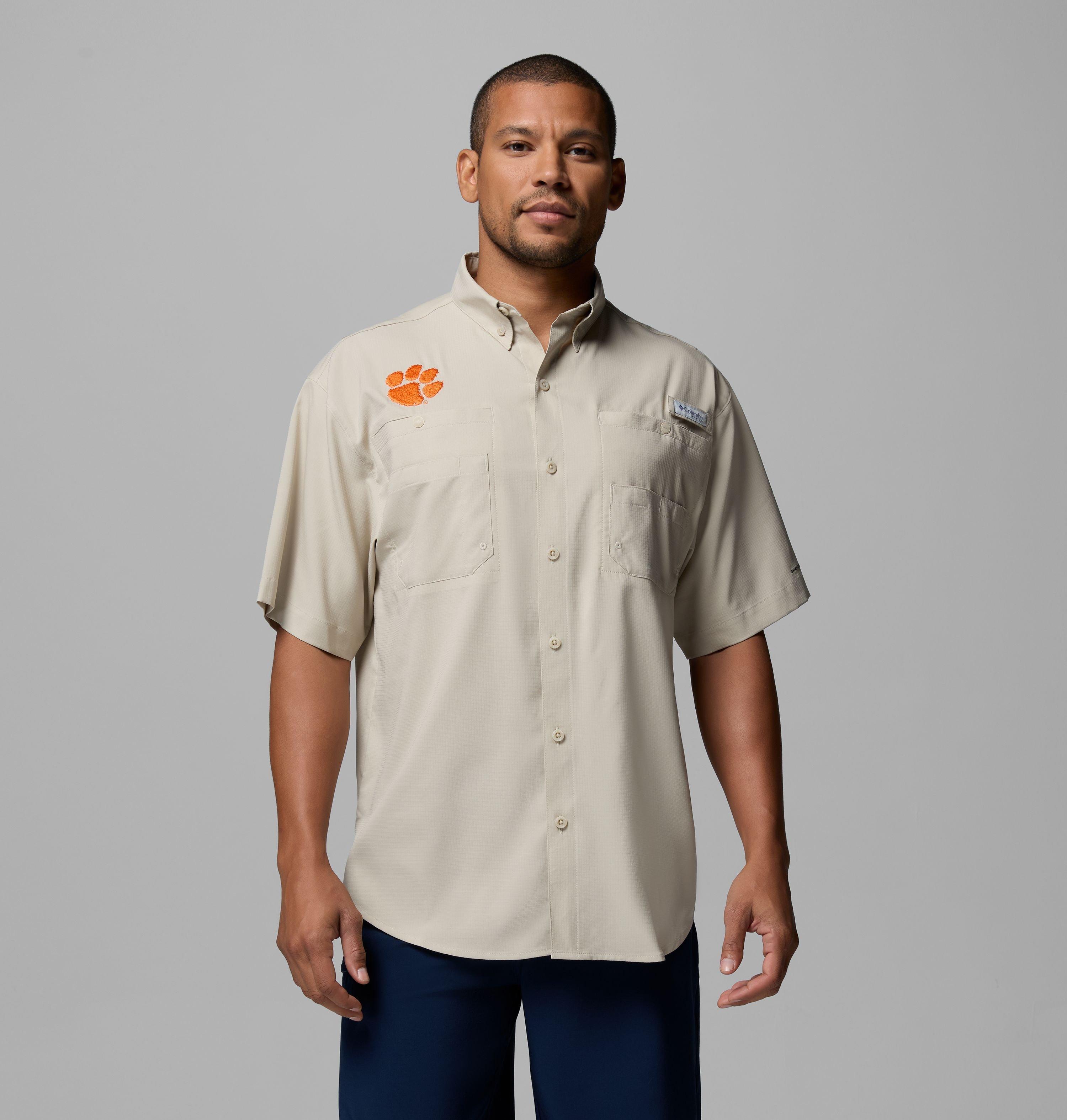 Columbia Men's Collegiate PFG Tamiami Short Sleeve Shirt - Clemson by COLUMBIA