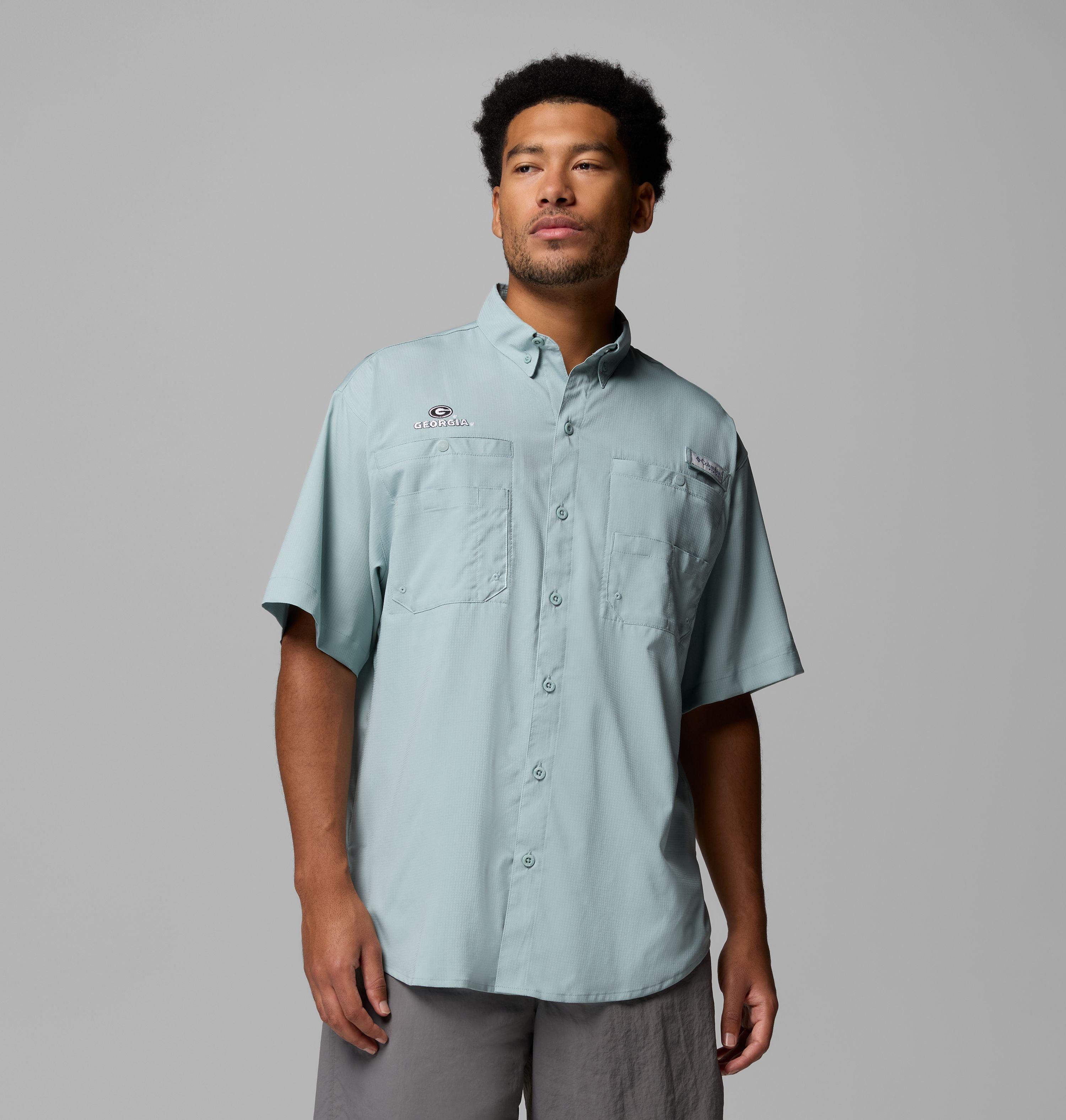 Columbia Men's Collegiate PFG Tamiami Short Sleeve Shirt - Georgia by COLUMBIA