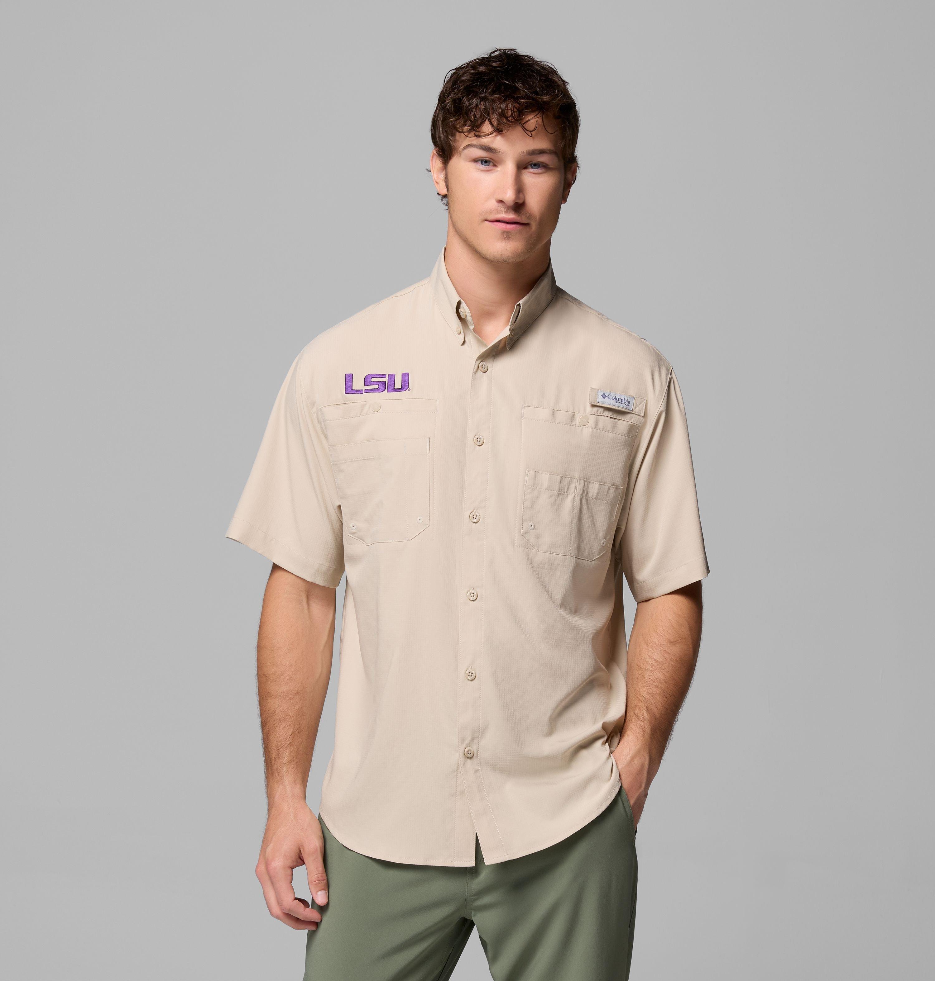 Columbia Men's Collegiate PFG Tamiami Short Sleeve Shirt - LSU by COLUMBIA