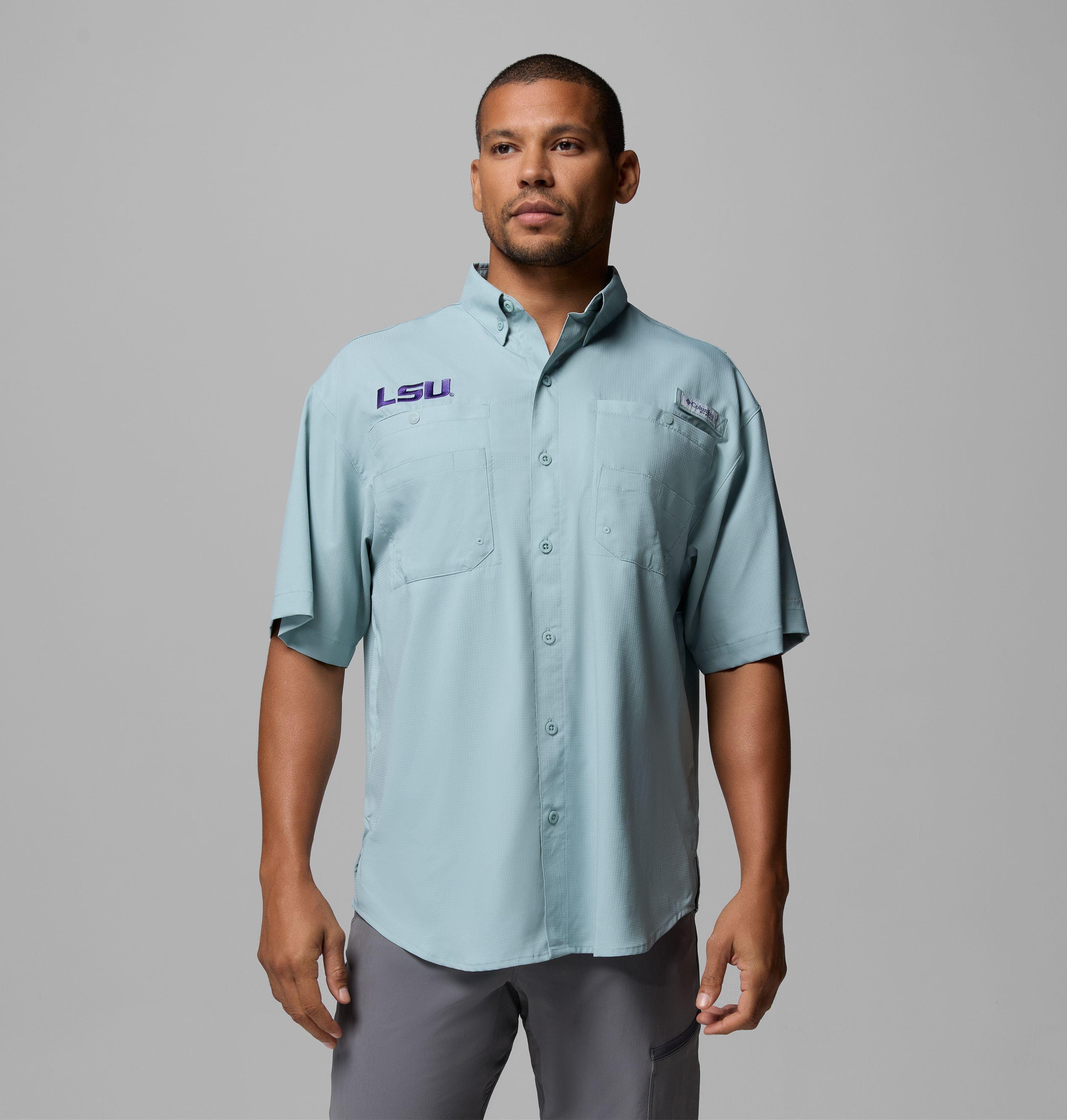 Columbia Men's Collegiate PFG Tamiami Short Sleeve Shirt - LSU by COLUMBIA