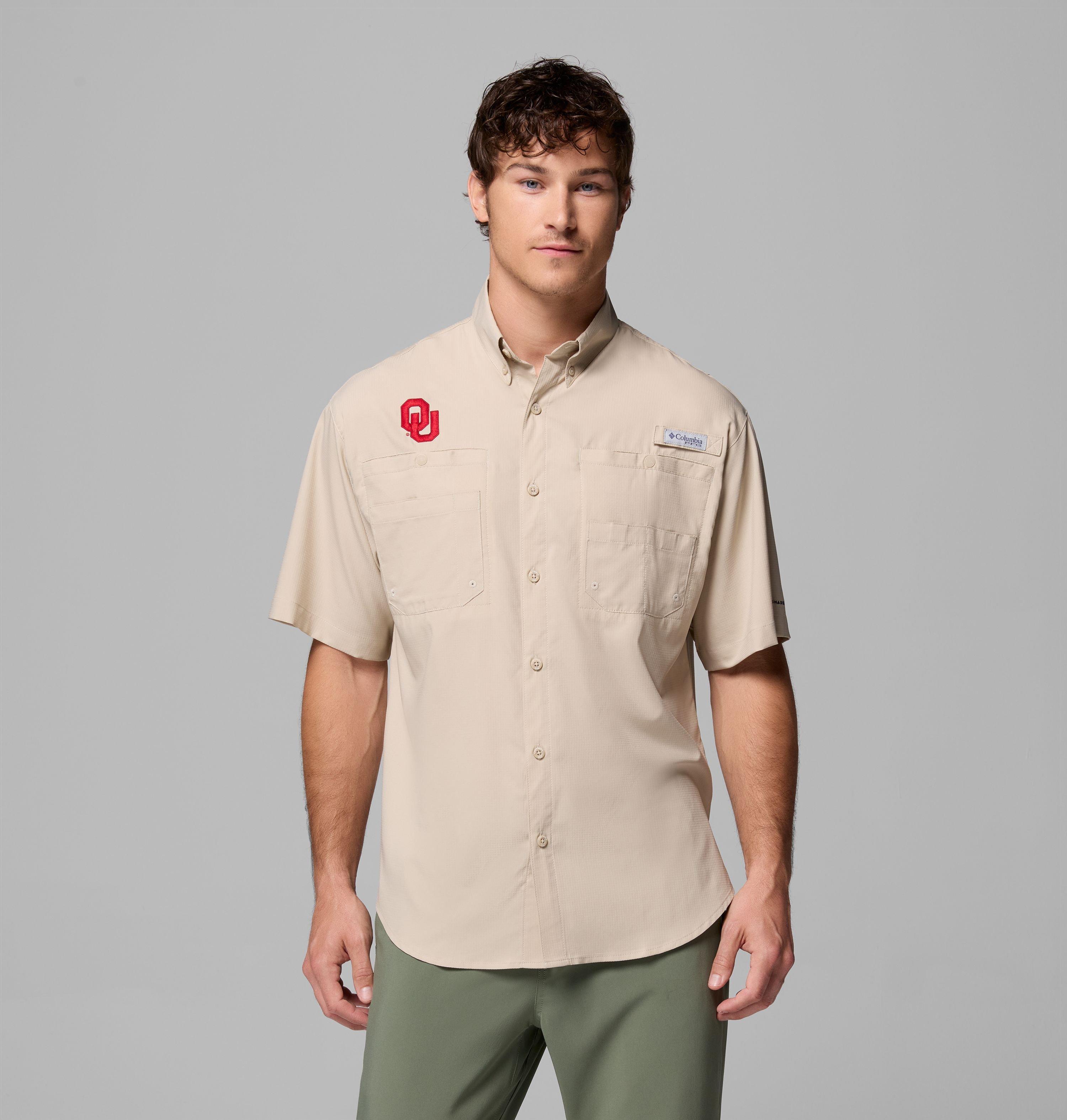 Columbia Men's Collegiate PFG Tamiami Short Sleeve Shirt - Oklahoma by COLUMBIA