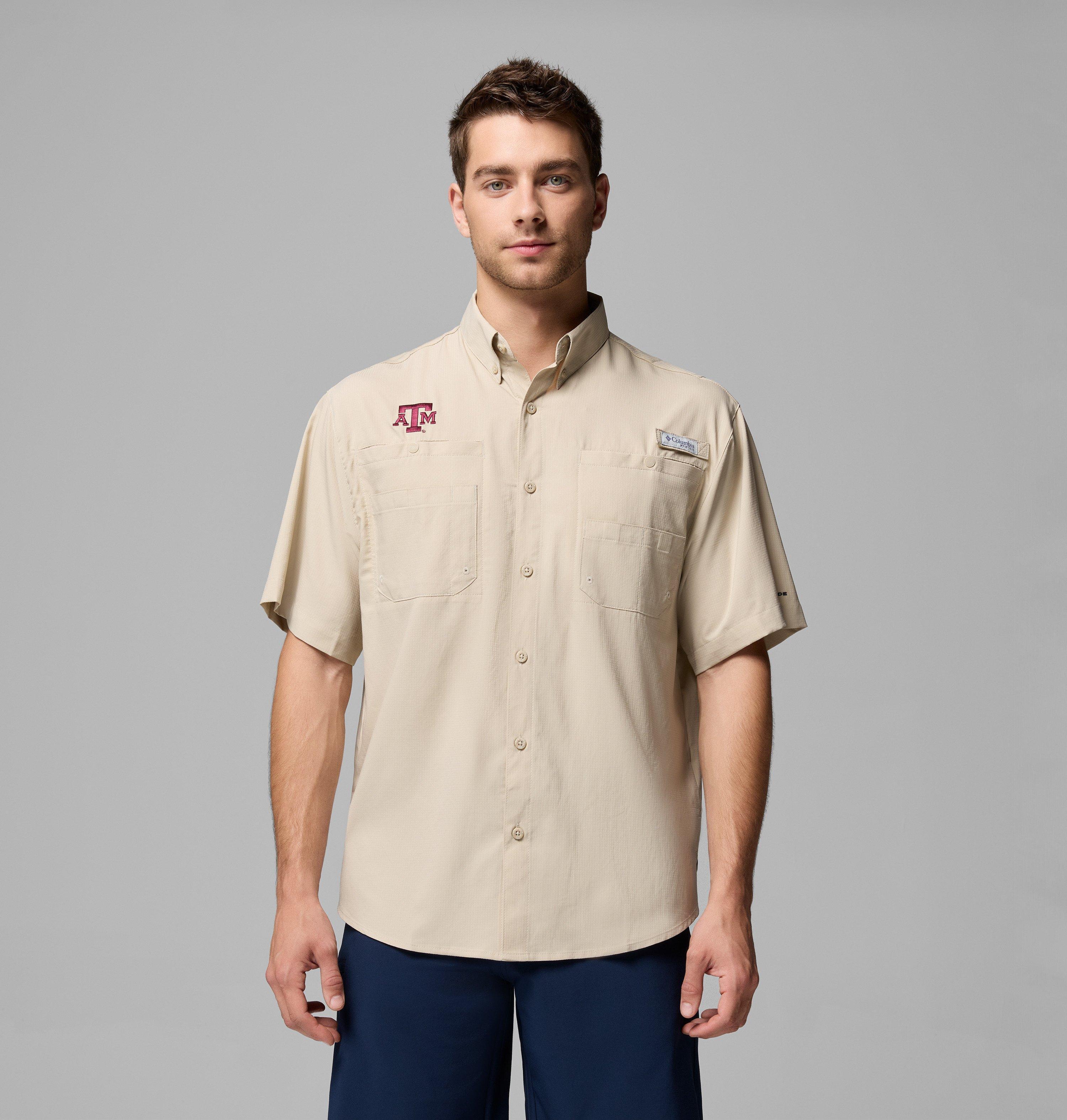 Columbia Men's Collegiate PFG Tamiami Short Sleeve Shirt - Tall - Texas A&M by COLUMBIA