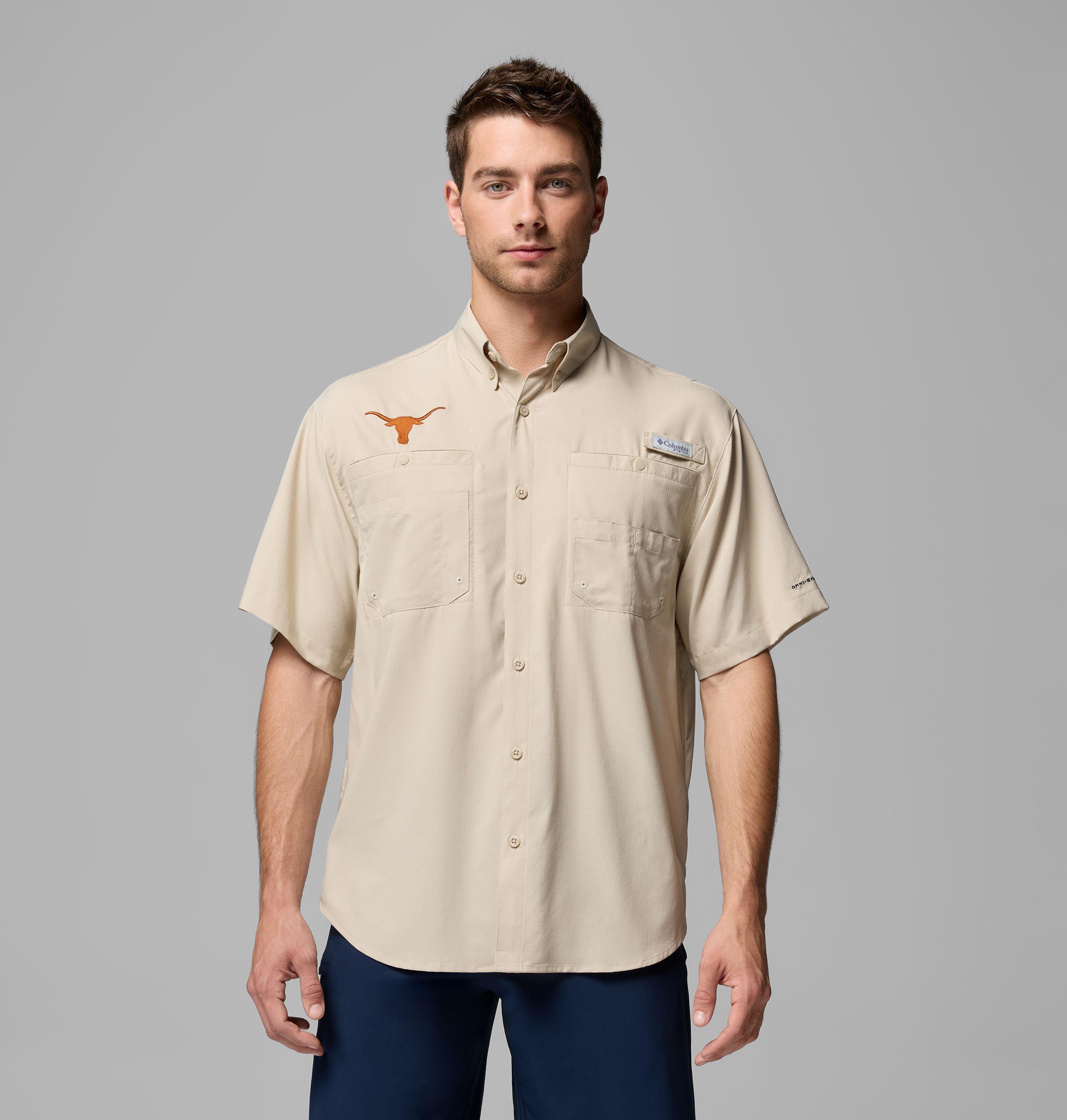 Columbia Men's Collegiate PFG Tamiami Short Sleeve Shirt - Texas by COLUMBIA