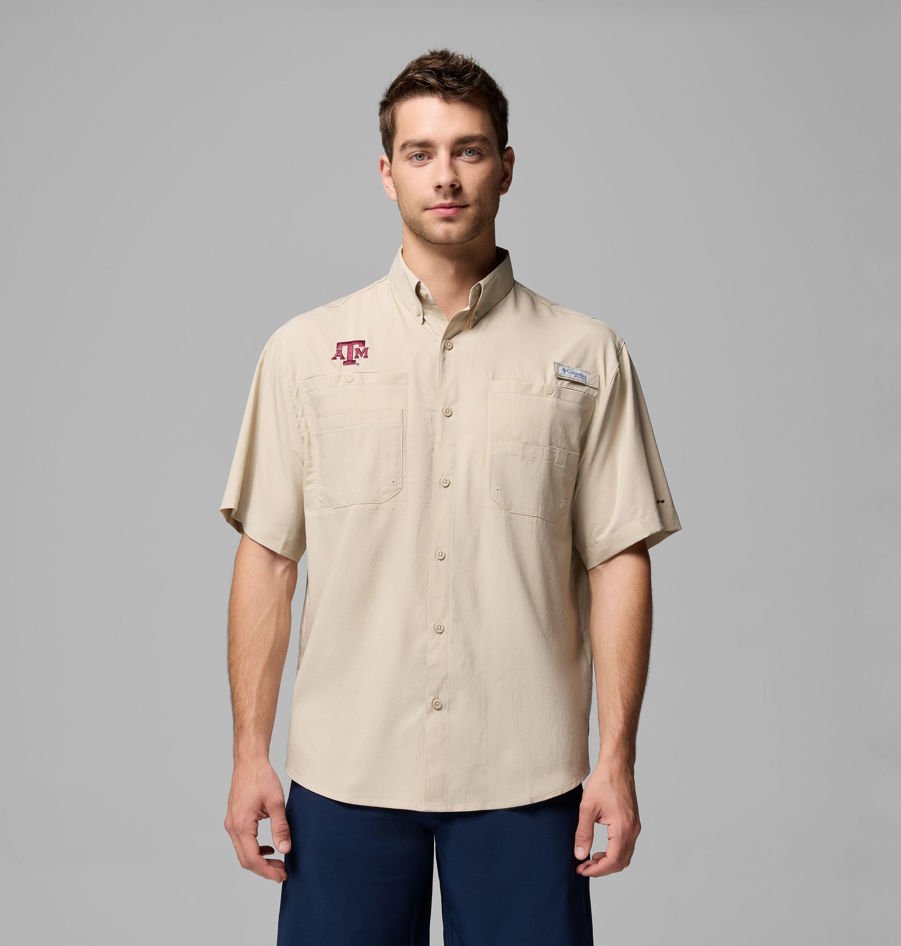 Columbia Men's Collegiate PFG Tamiami Short Sleeve Shirt - Texas A&M by COLUMBIA