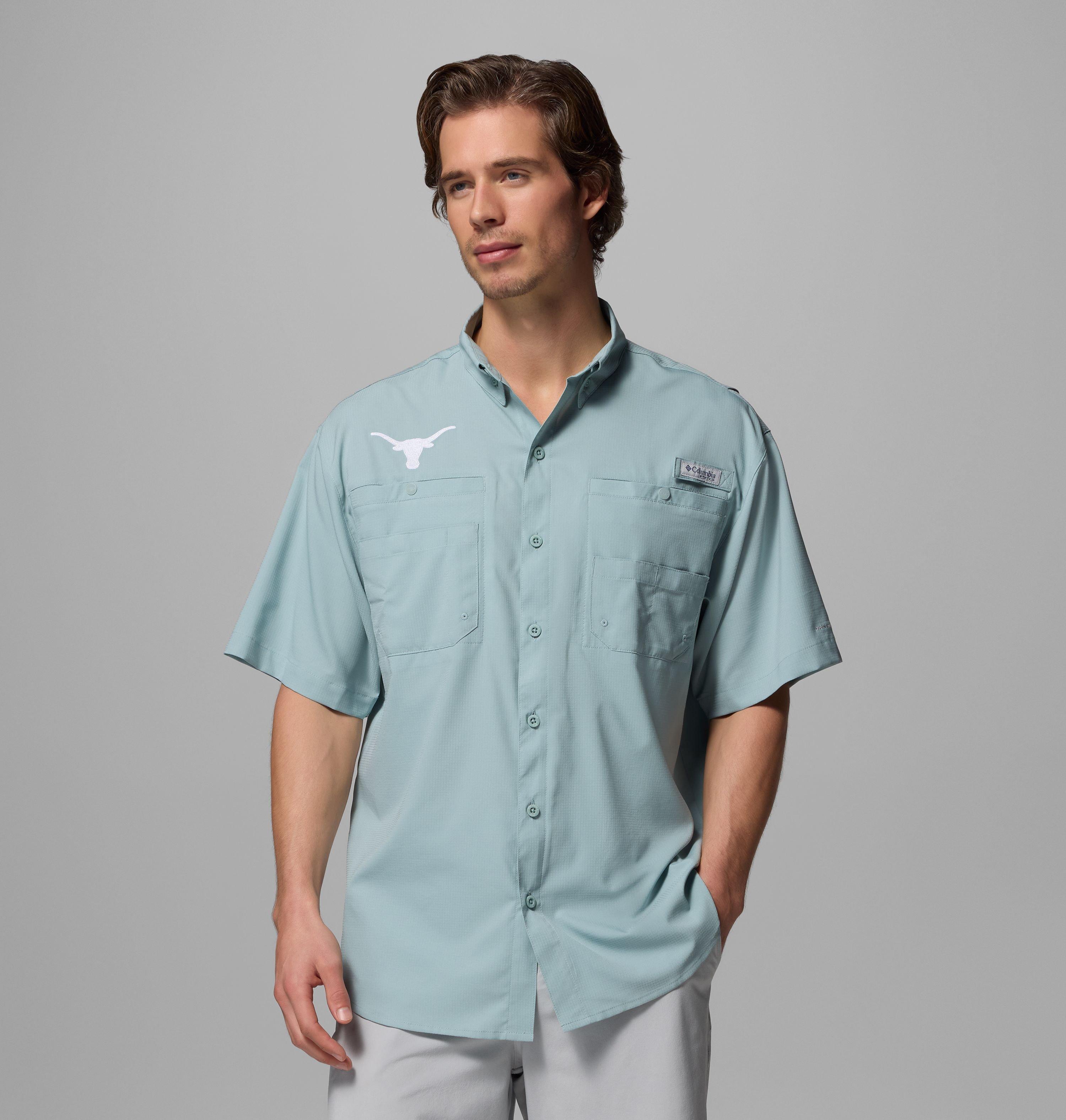 Columbia Men's Collegiate PFG Tamiami Short Sleeve Shirt - Texas by COLUMBIA