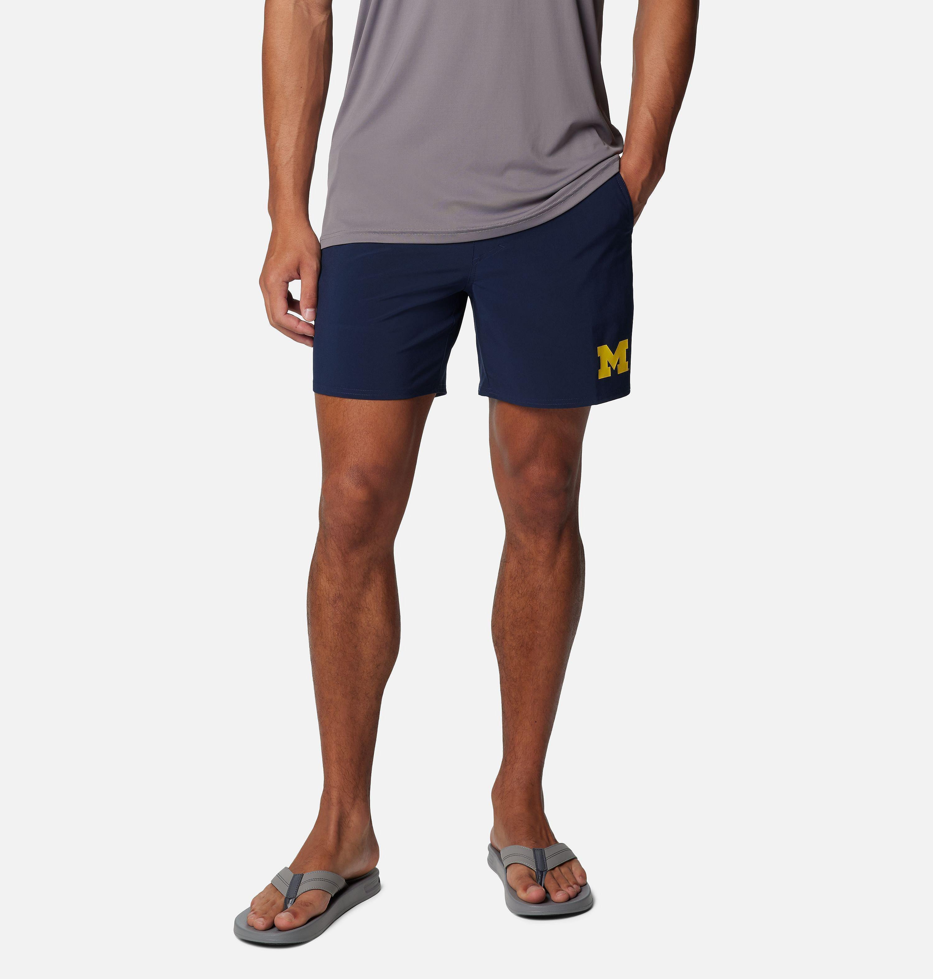 Columbia Men's Collegiate PFG Terminal Roamer Stretch Shorts - Michigan by COLUMBIA