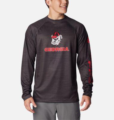 Columbia Men's Collegiate PFG Terminal Tackle Heather Long Sleeve Shirt - Georgia by COLUMBIA
