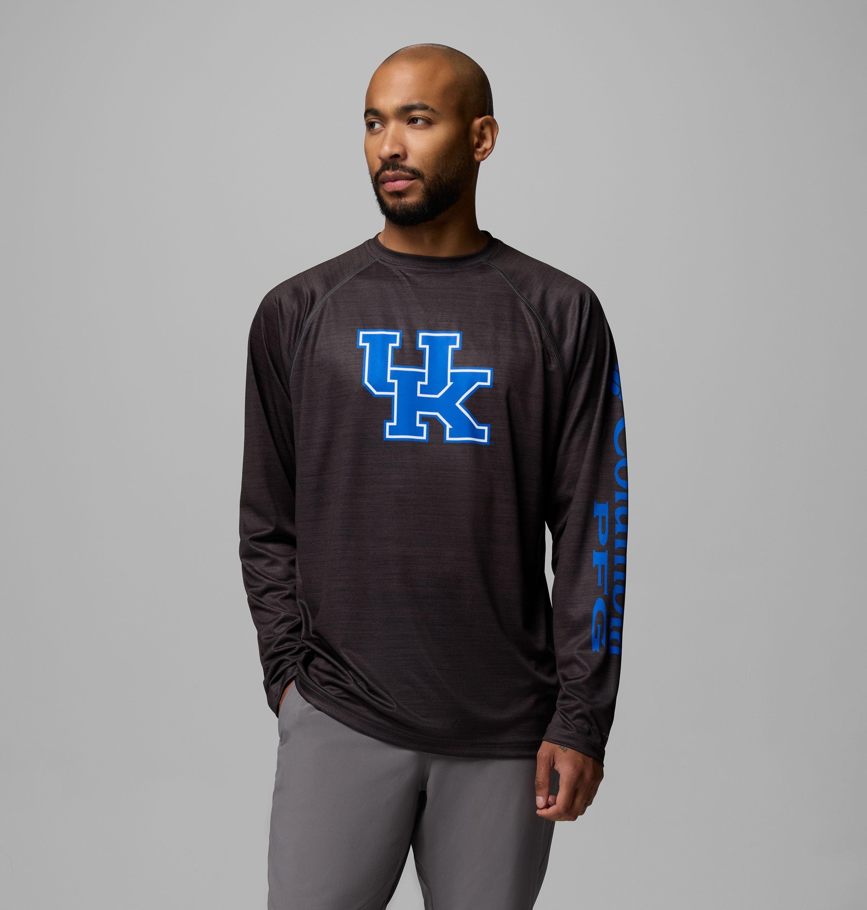 Columbia Men's Collegiate PFG Terminal Tackle Heather Long Sleeve Shirt - Kentucky by COLUMBIA