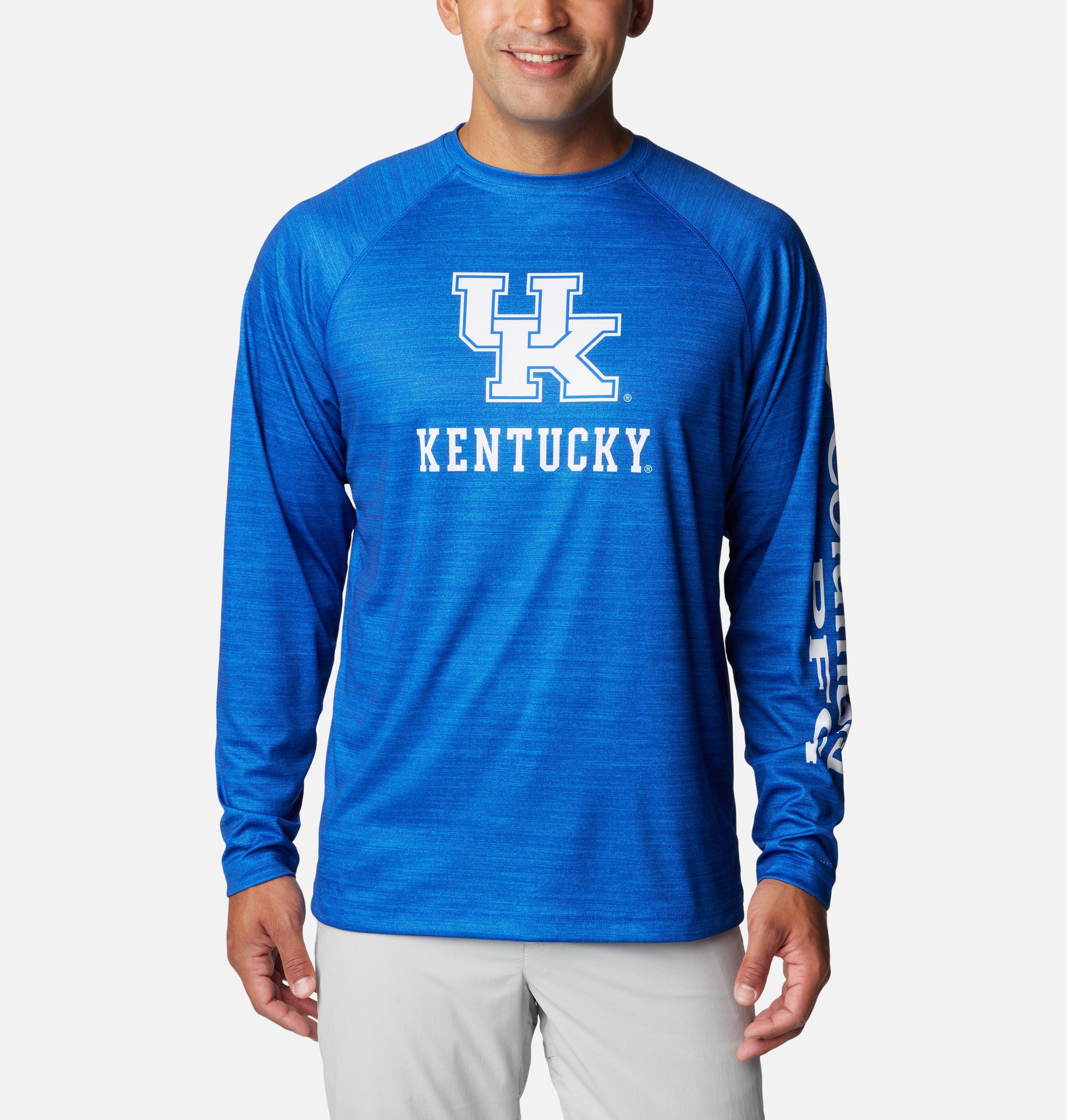 Columbia Men's Collegiate PFG Terminal Tackle Heather Long Sleeve Shirt - Kentucky by COLUMBIA
