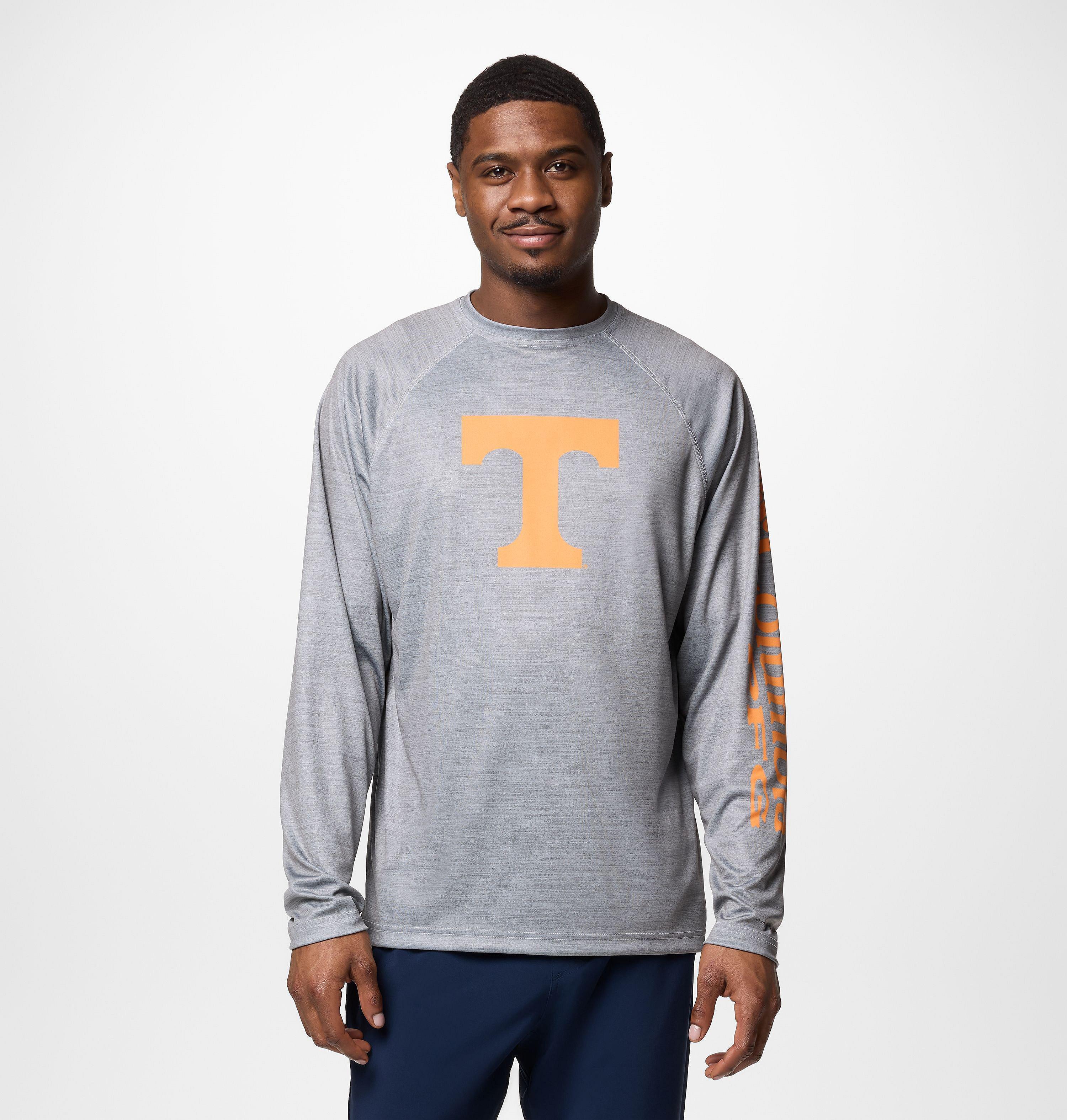 Columbia Men's Collegiate PFG Terminal Tackle Heather Long Sleeve Shirt - Tennessee by COLUMBIA