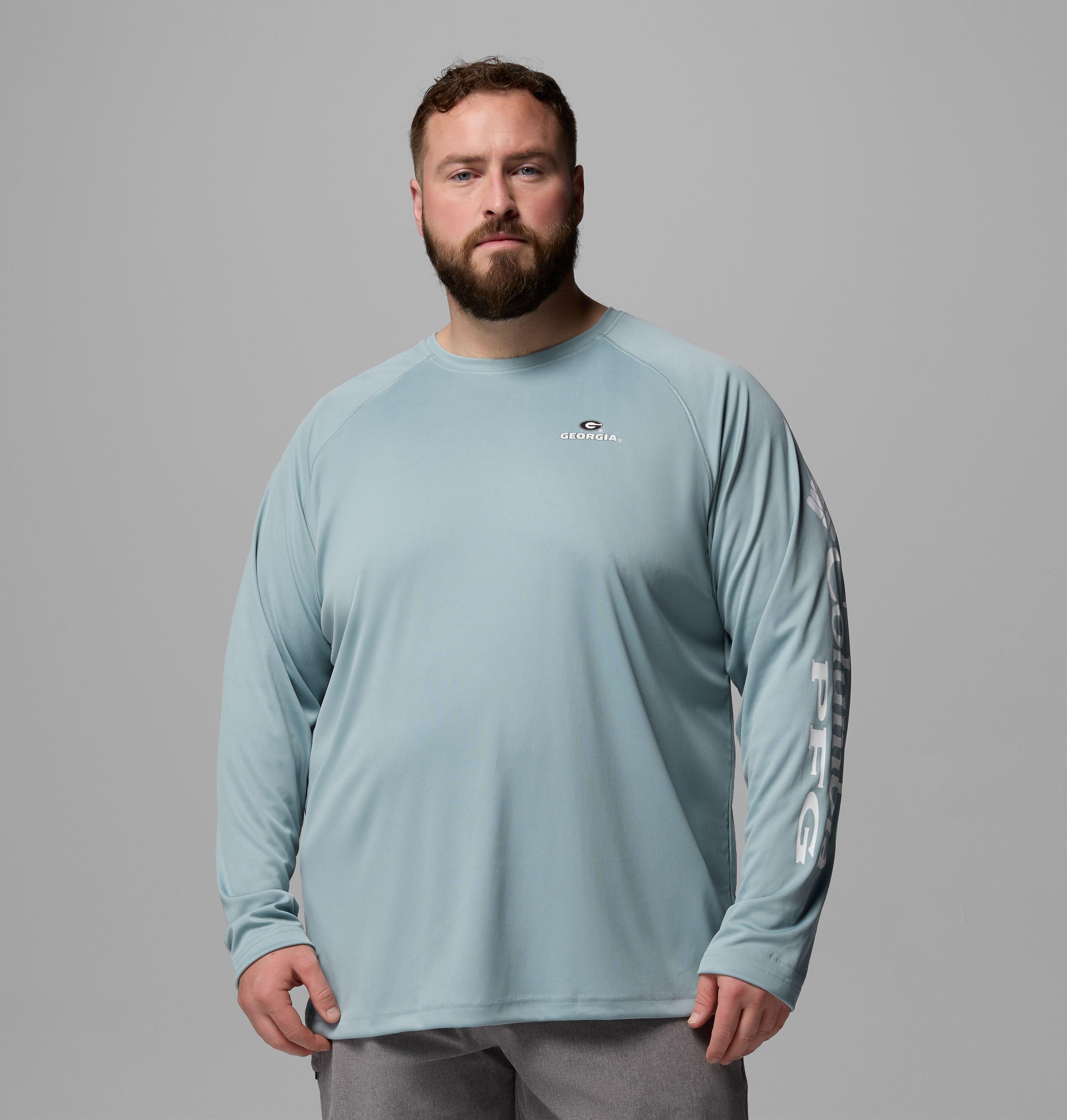 Columbia Men's Collegiate PFG Terminal Tackle Long Sleeve Shirt - Big - Georgia by COLUMBIA