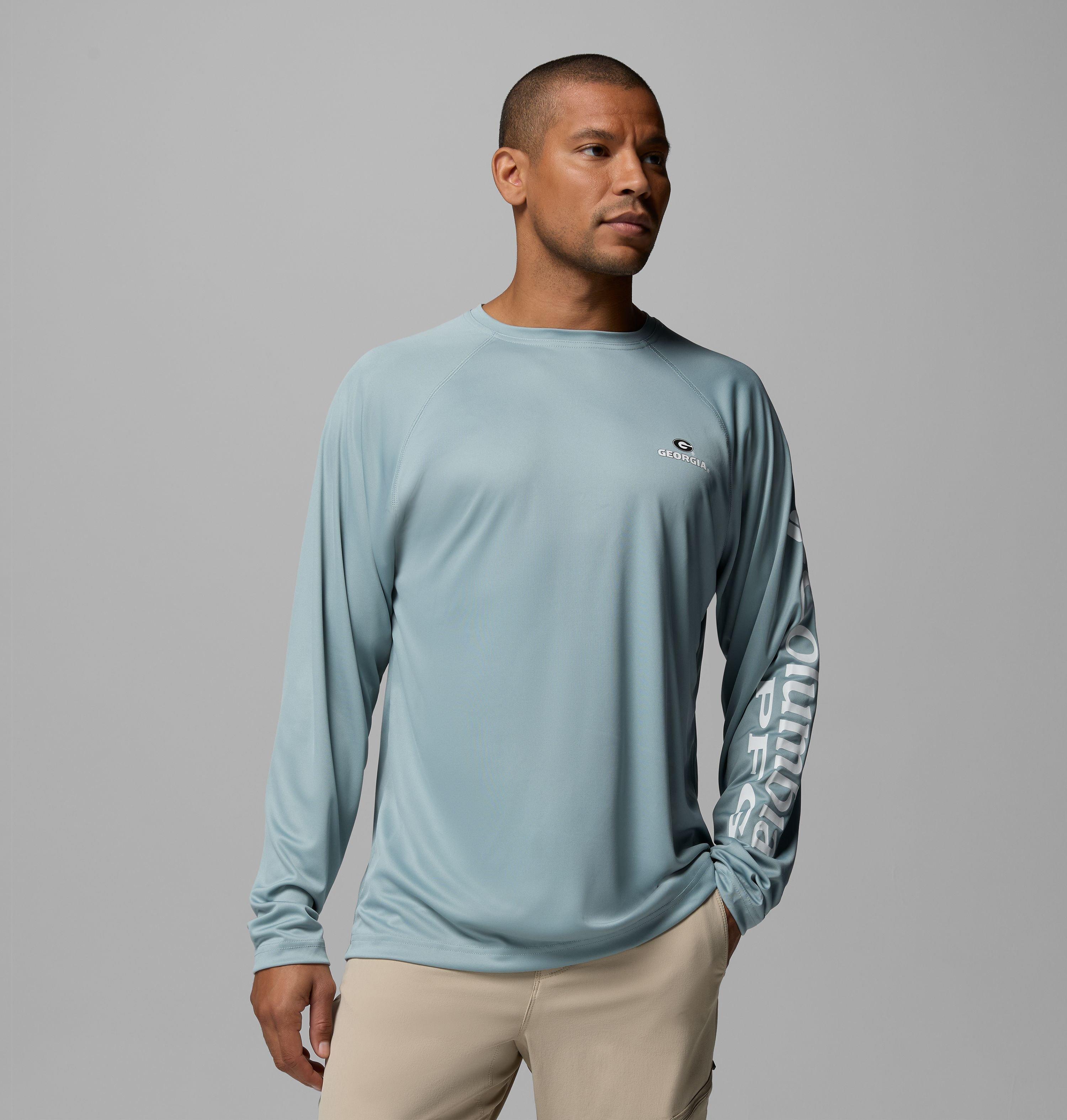 Columbia Men's Collegiate PFG Terminal Tackle Long Sleeve Shirt - Georgia by COLUMBIA