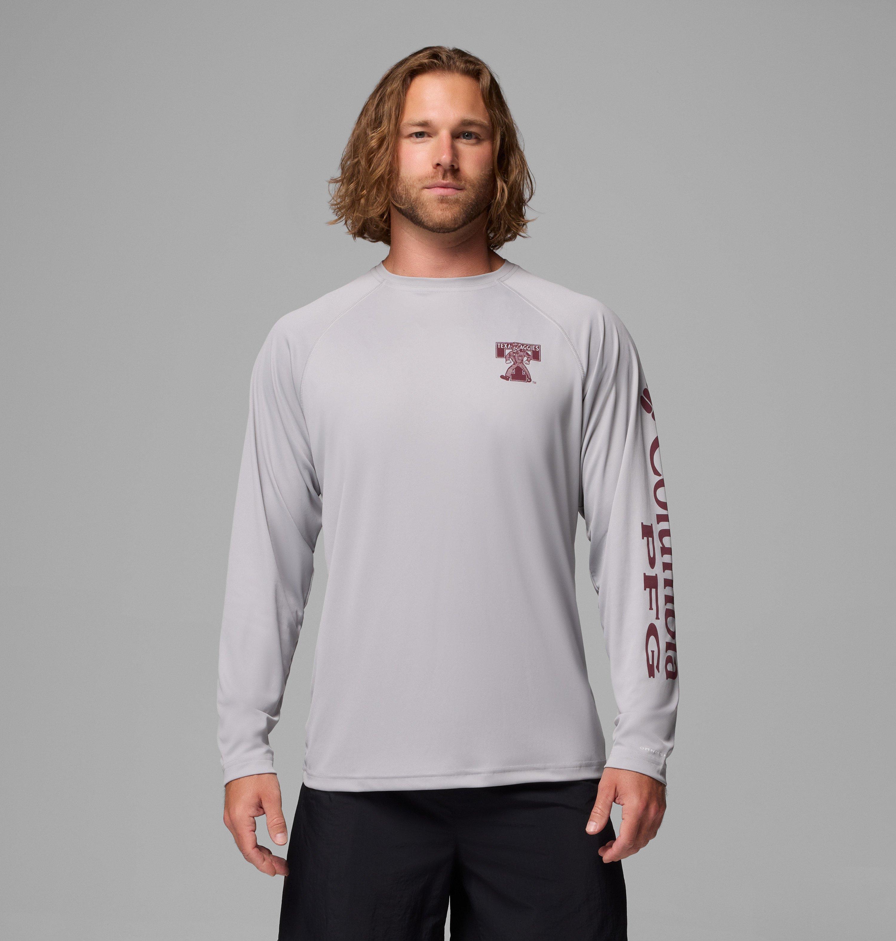 Columbia Men's Collegiate PFG Terminal Tackle Long Sleeve Shirt - Tall - Texas A&M by COLUMBIA