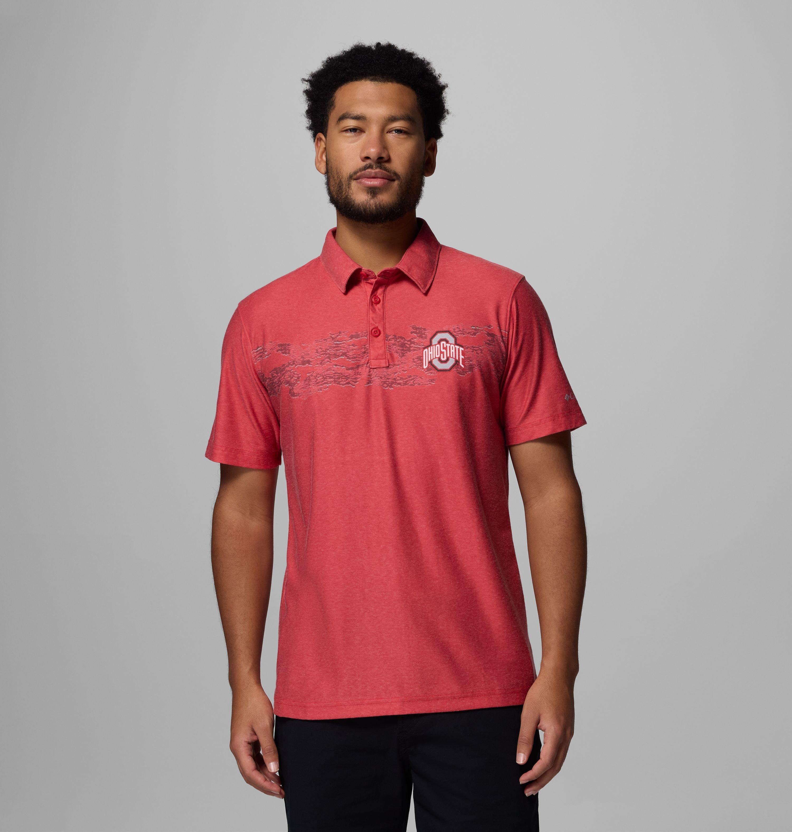 Columbia Men's Collegiate Thistletown Hills Printed Polo - Ohio State by COLUMBIA
