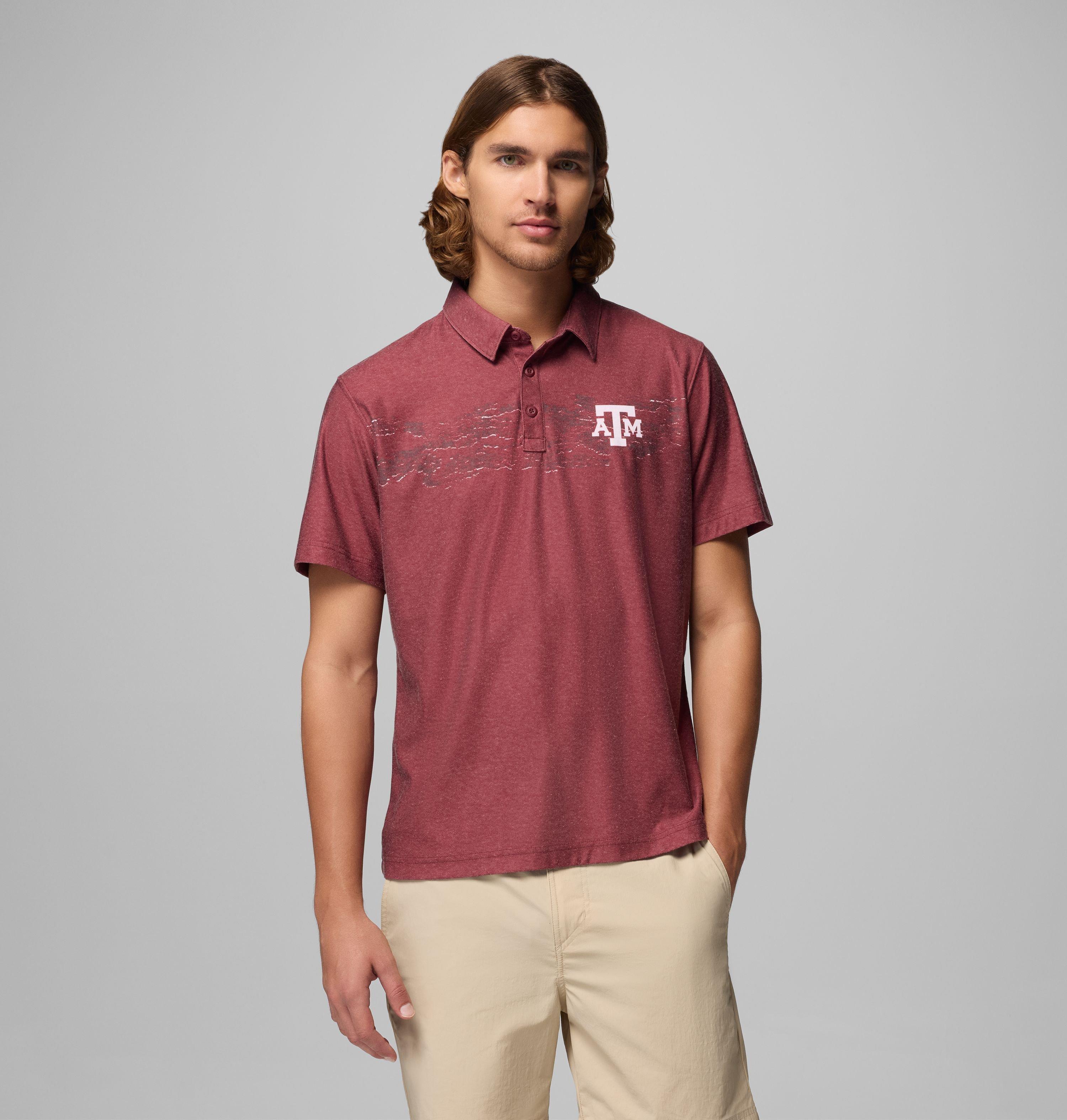 Columbia Men's Collegiate Thistletown Hills Printed Polo - Texas A&M by COLUMBIA