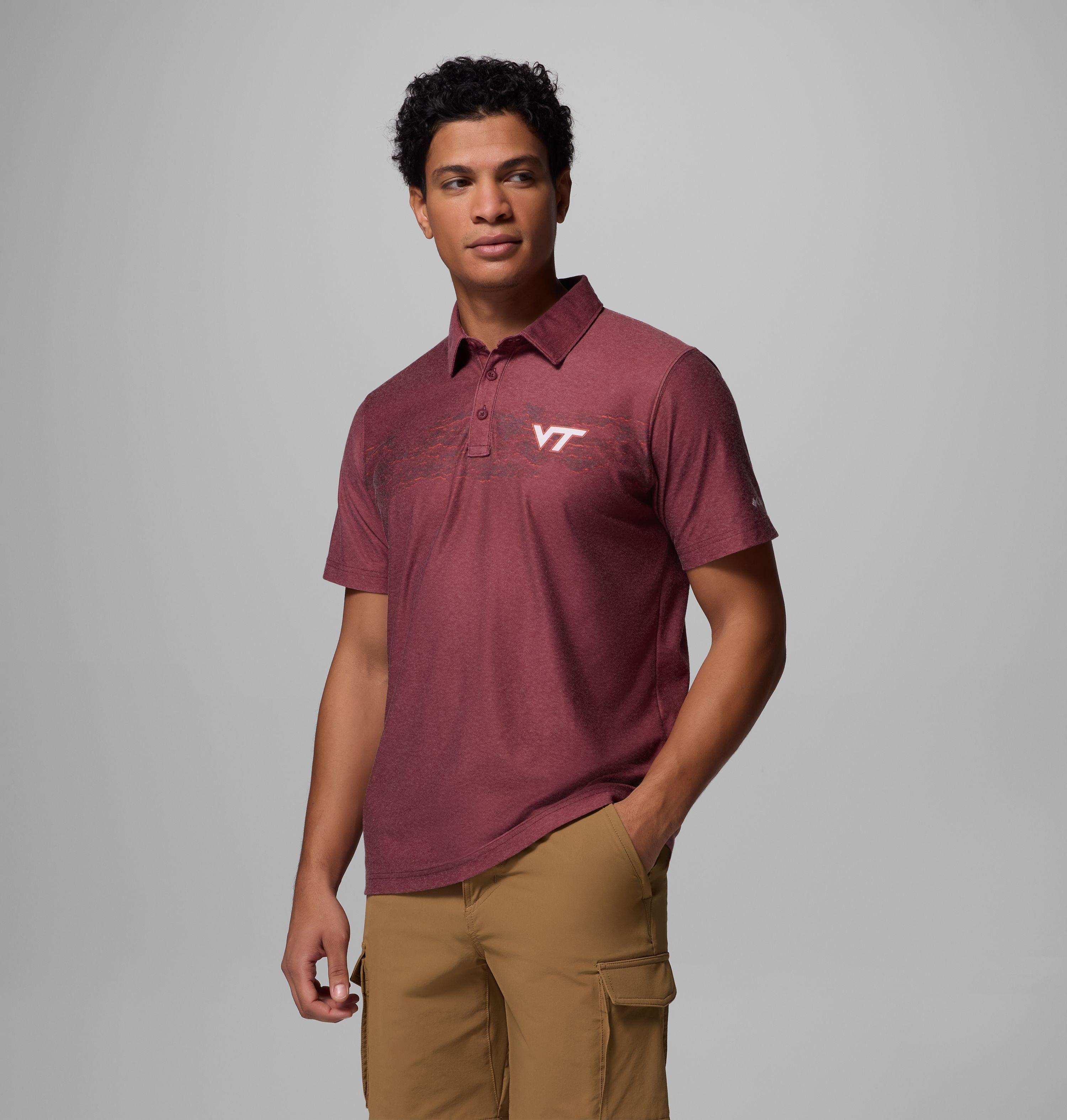 Columbia Men's Collegiate Thistletown Hills Printed Polo - Virginia Tech by COLUMBIA