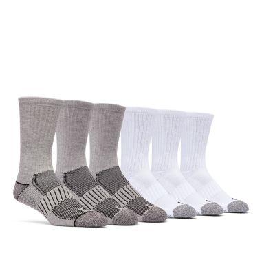 Columbia Men's Crew With Pique Footbed Socks - 6 Pack by COLUMBIA