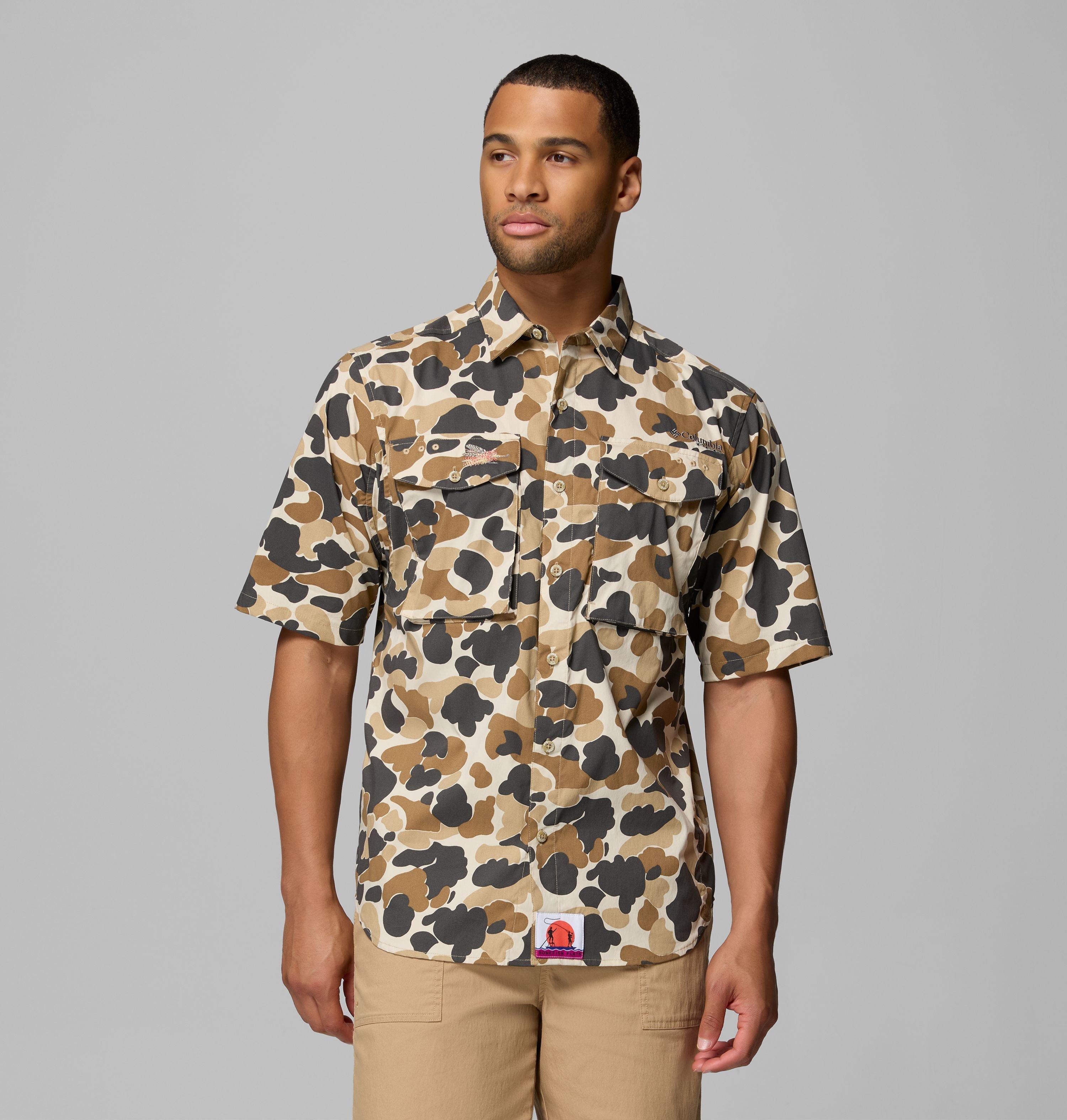 Columbia Men's PFG Bonefish Flats Printed Short Sleeve Shirt by COLUMBIA