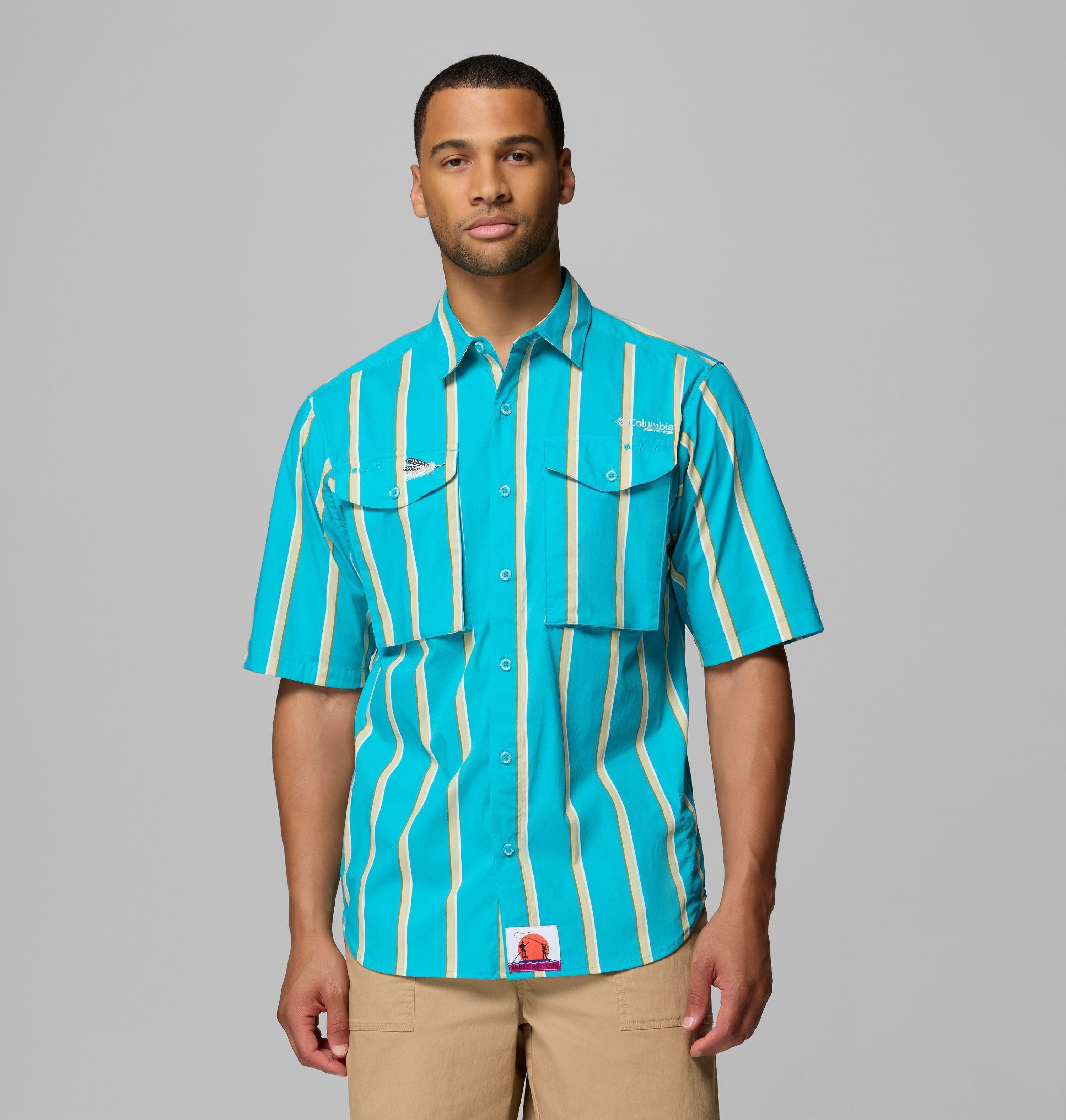 Columbia Men's PFG Bonefish Flats Printed Short Sleeve Shirt by COLUMBIA
