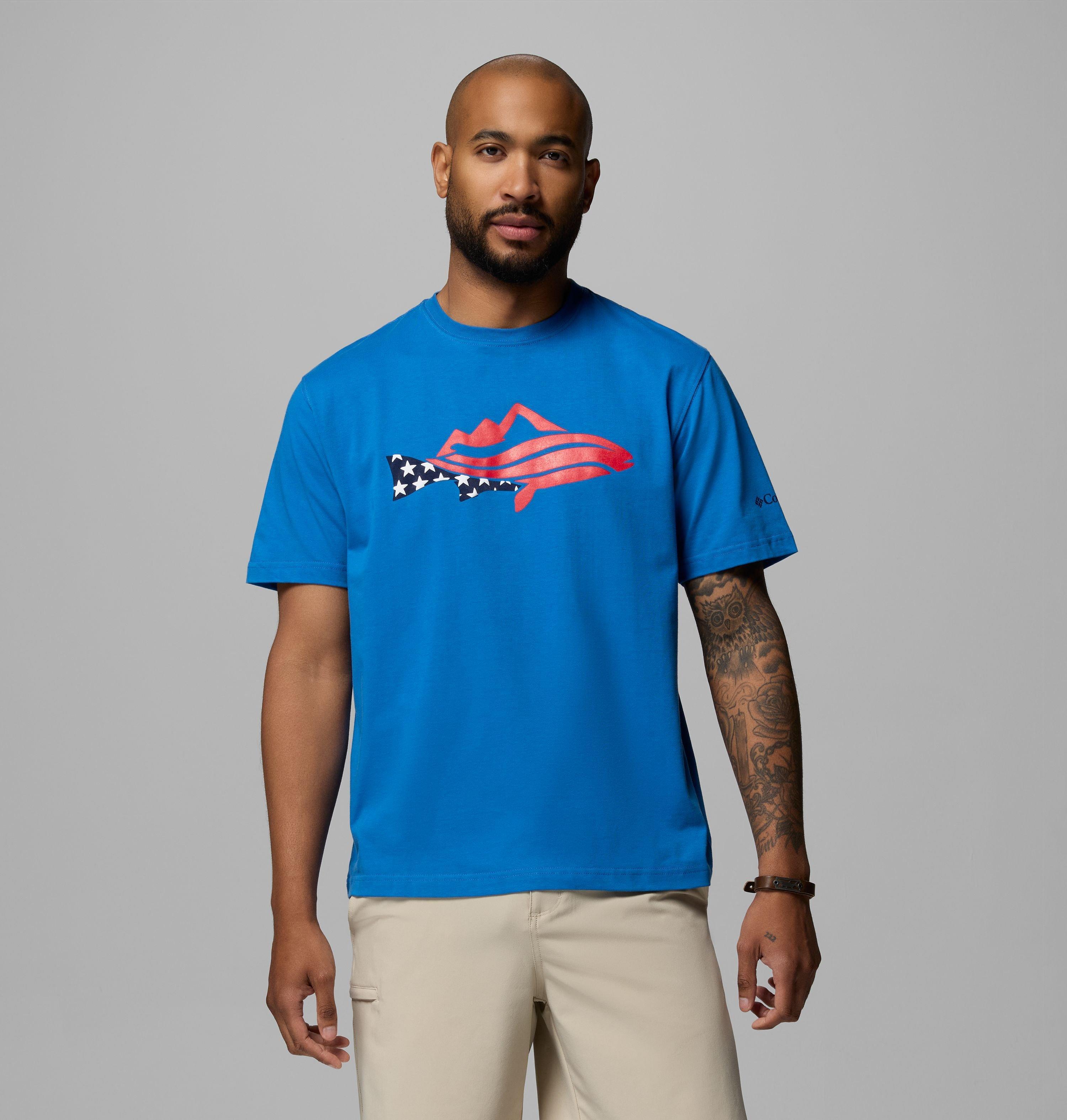 Columbia Men's PFG Silver Bank Trout Mountain T-Shirt by COLUMBIA