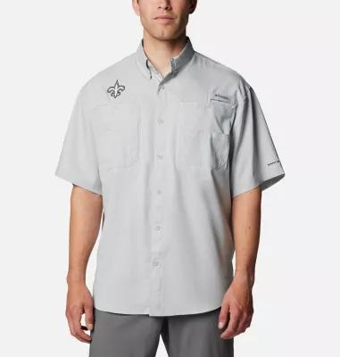 Columbia Men's PFG Tamiami Short Sleeve Shirt - New Orleans Saints by COLUMBIA