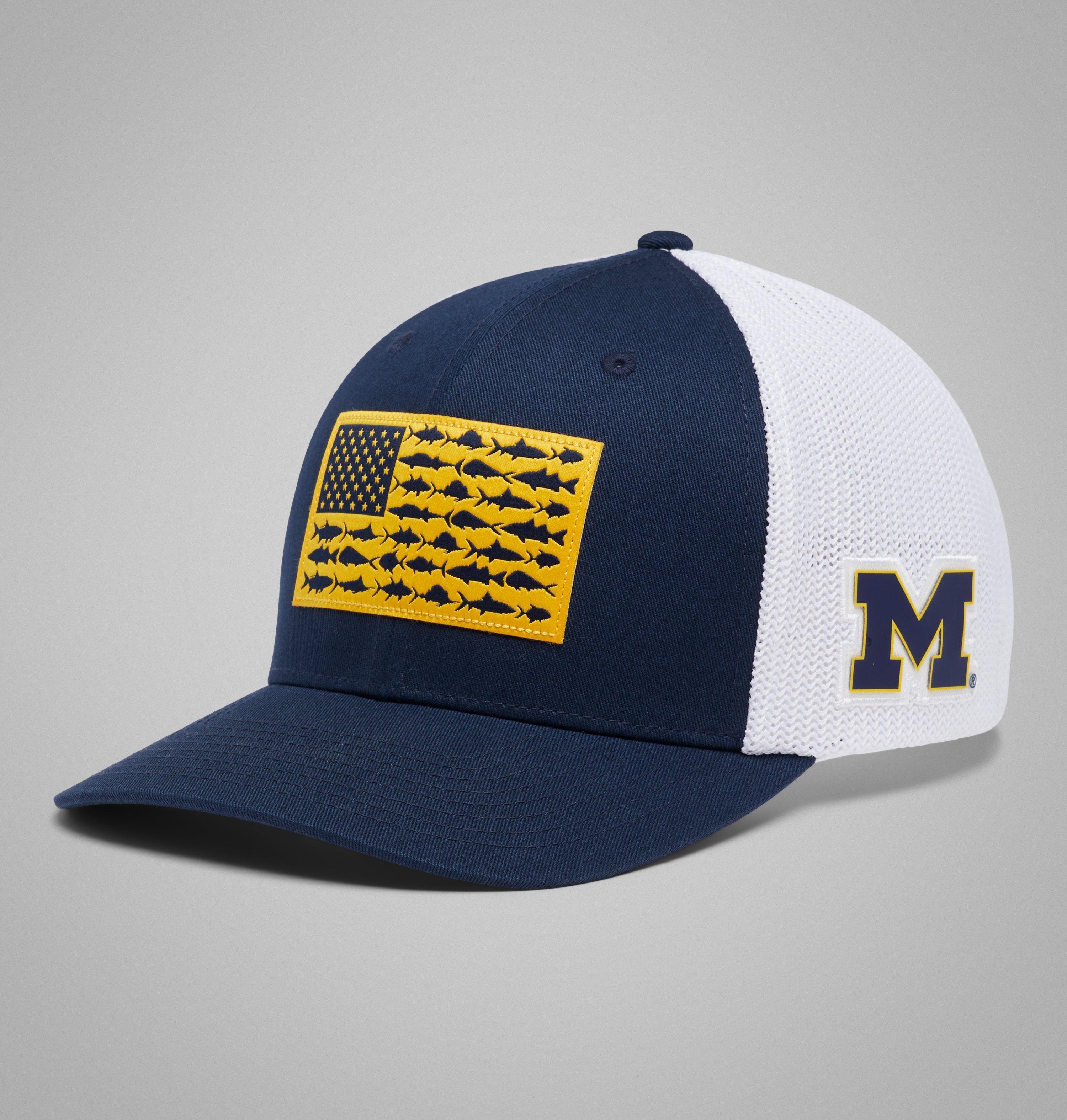 Columbia PFG Mesh Fish Flag Ball Cap - Michigan by COLUMBIA