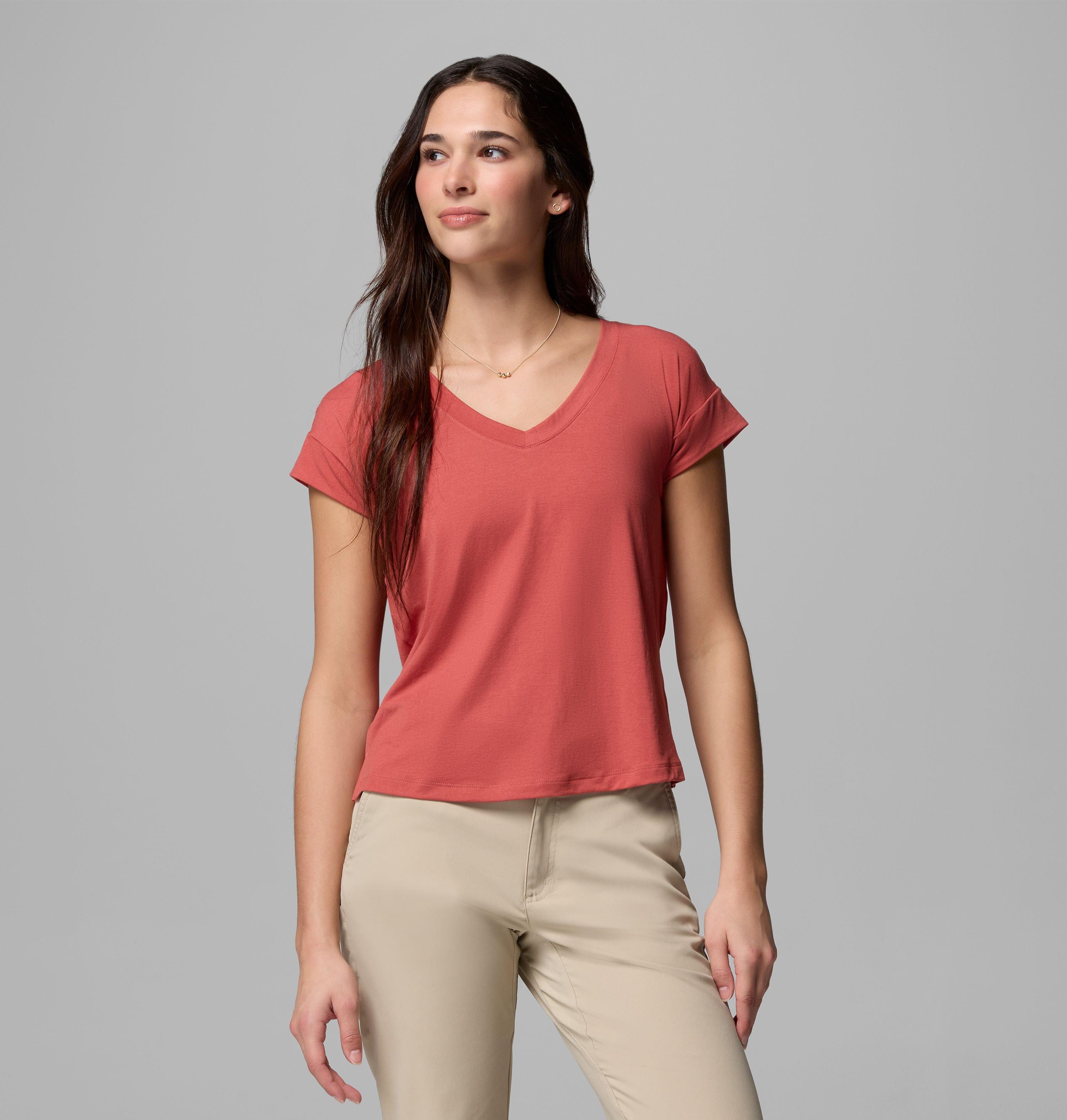 Columbia Women's Daniela Falls V-Neck Short Sleeve T-Shirt by COLUMBIA