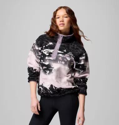Columbia Women's Helvetia II Printed Cropped Half Snap Fleece Pullover by COLUMBIA