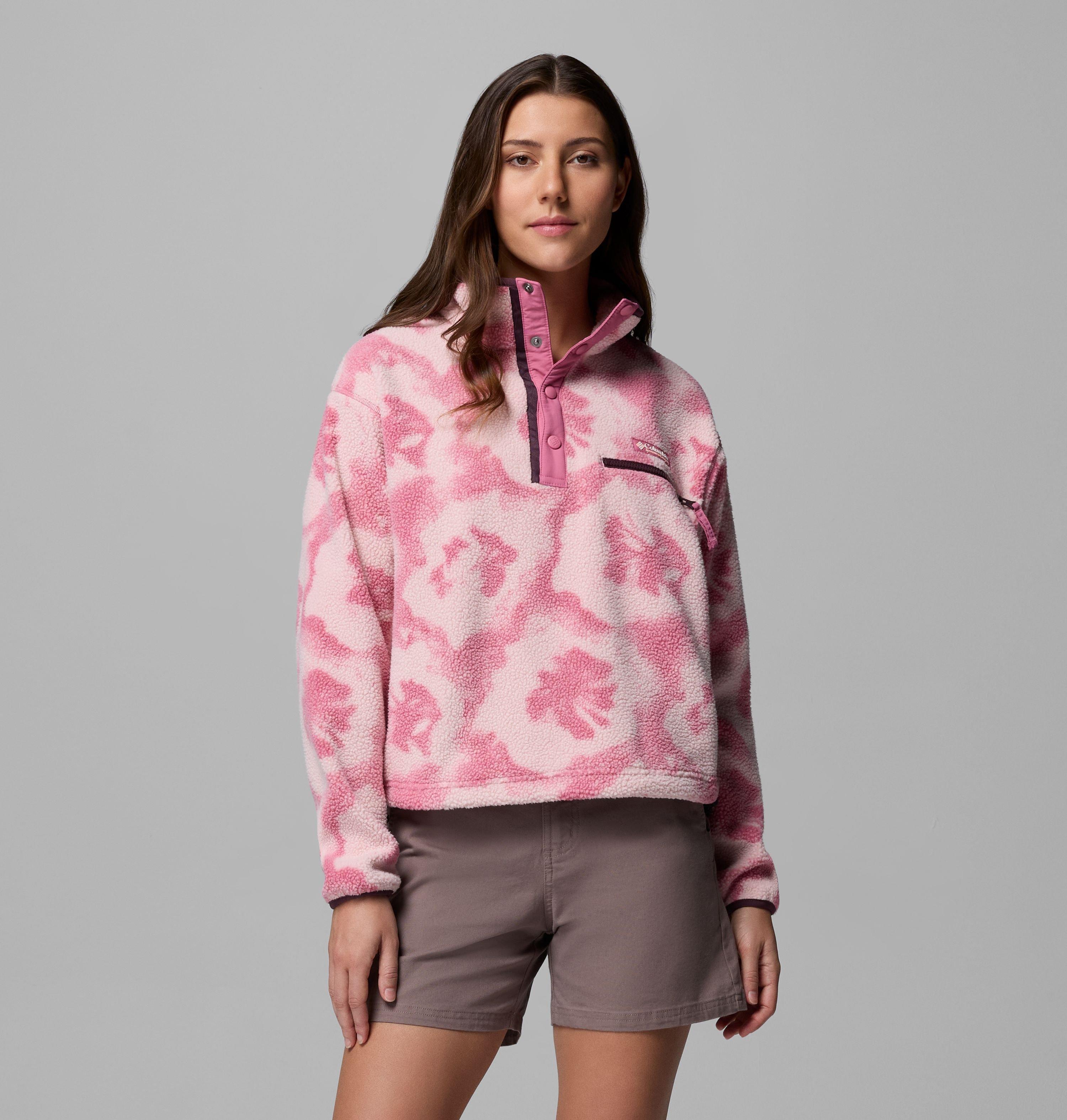 Columbia Women's Helvetia II Printed Cropped Half Snap Fleece Pullover by COLUMBIA