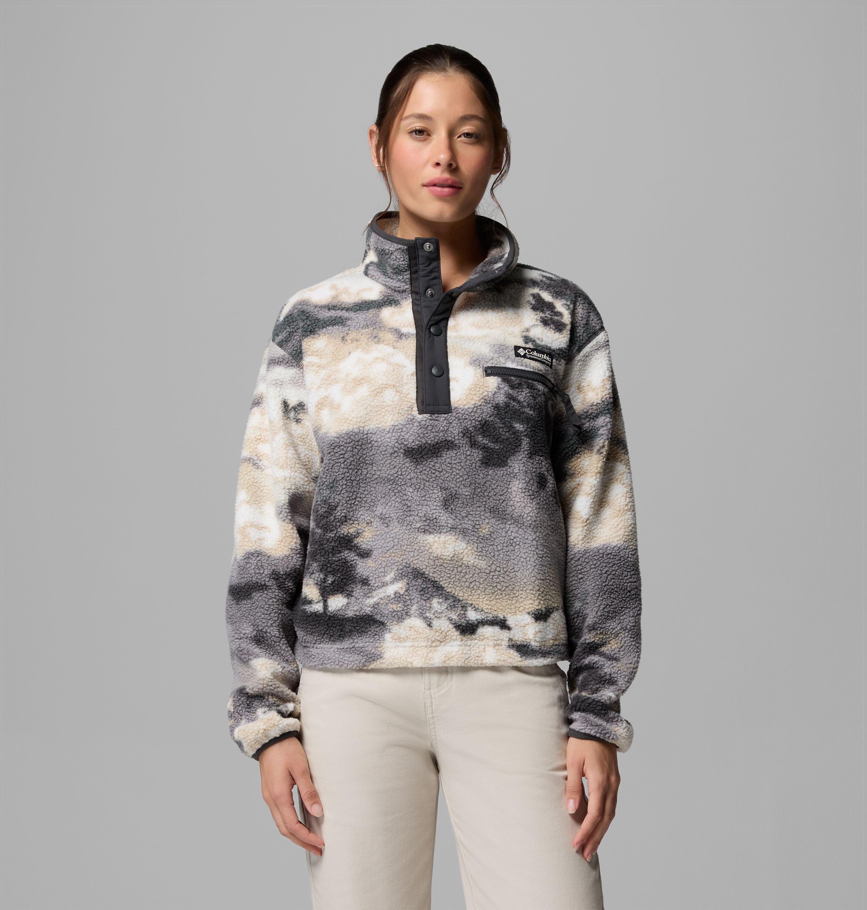 Columbia Women's Helvetia II Printed Cropped Half Snap Fleece Pullover by COLUMBIA