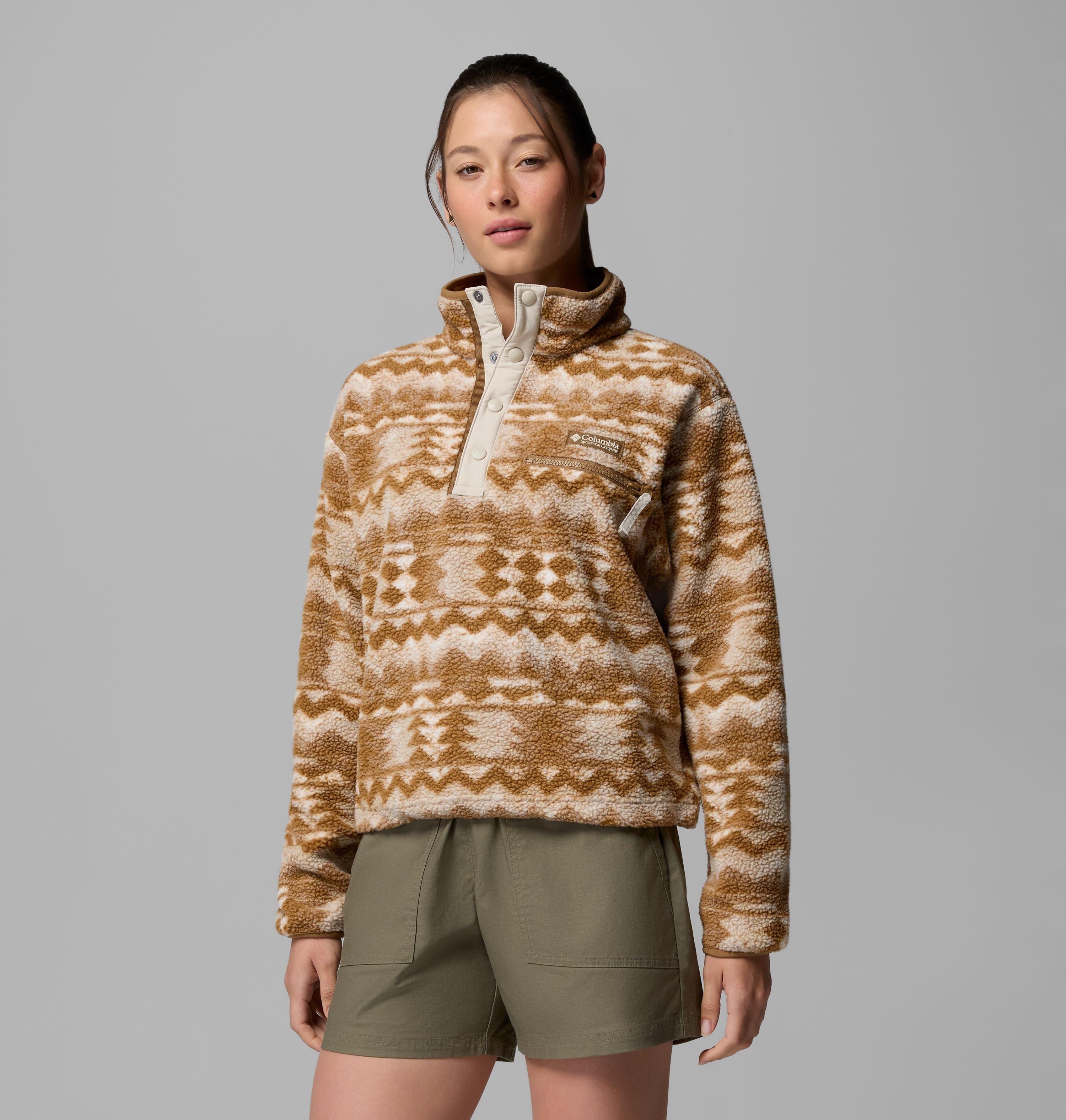 Columbia Women's Helvetia II Printed Cropped Half Snap Fleece Pullover by COLUMBIA