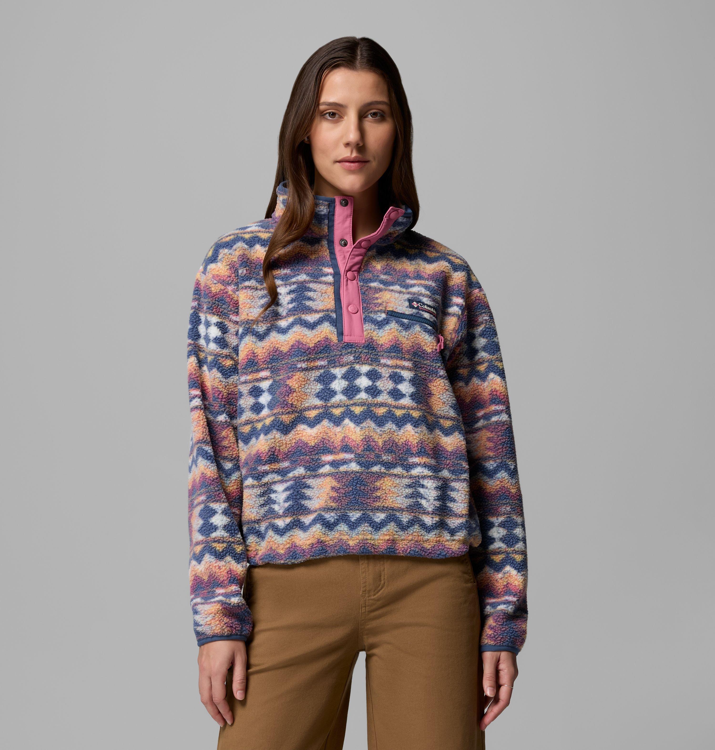Columbia Women's Helvetia II Printed Cropped Half Snap Fleece Pullover by COLUMBIA