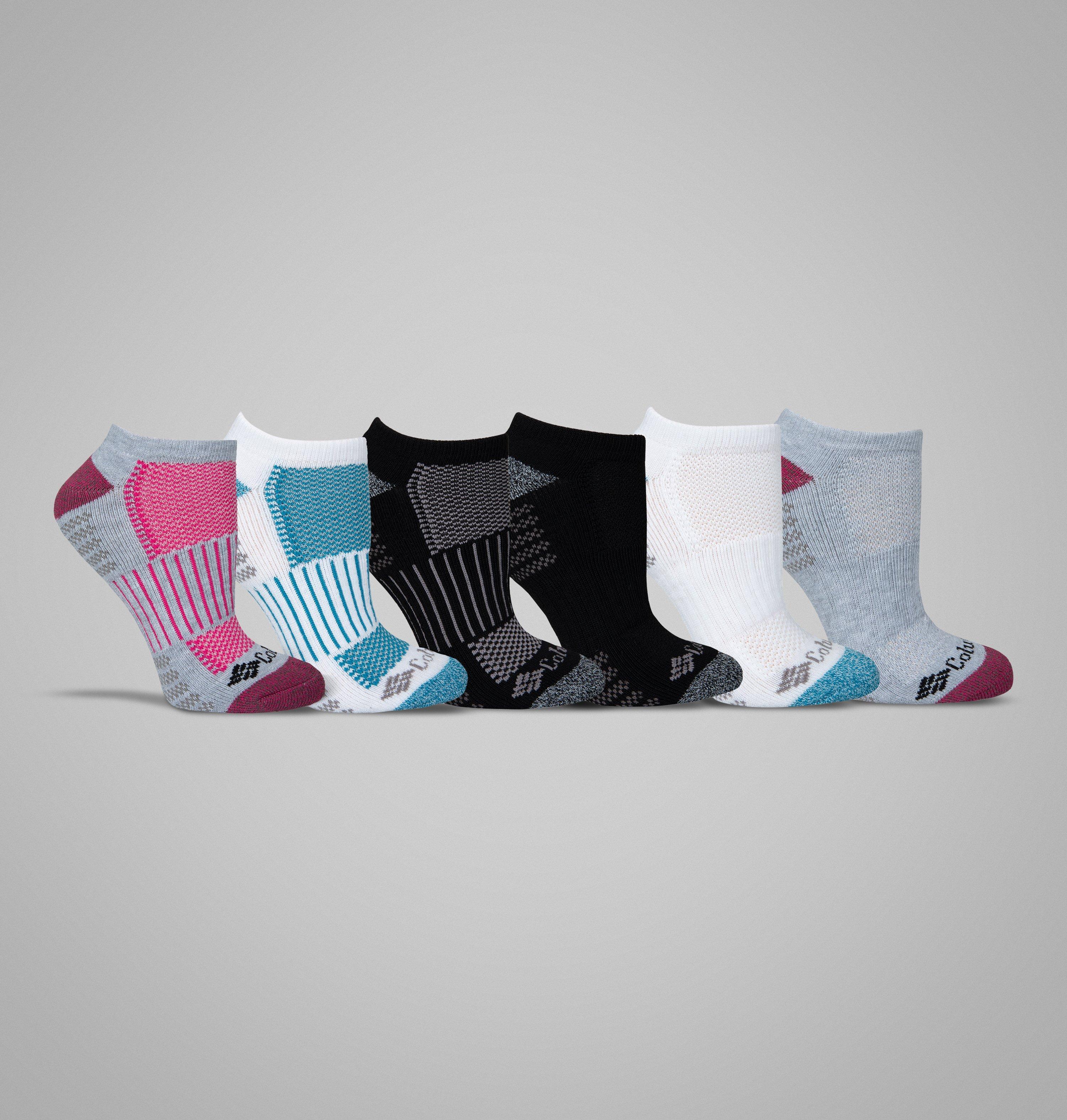 Columbia Women's No-Show With Pique Footbed Socks - 6 Pack by COLUMBIA