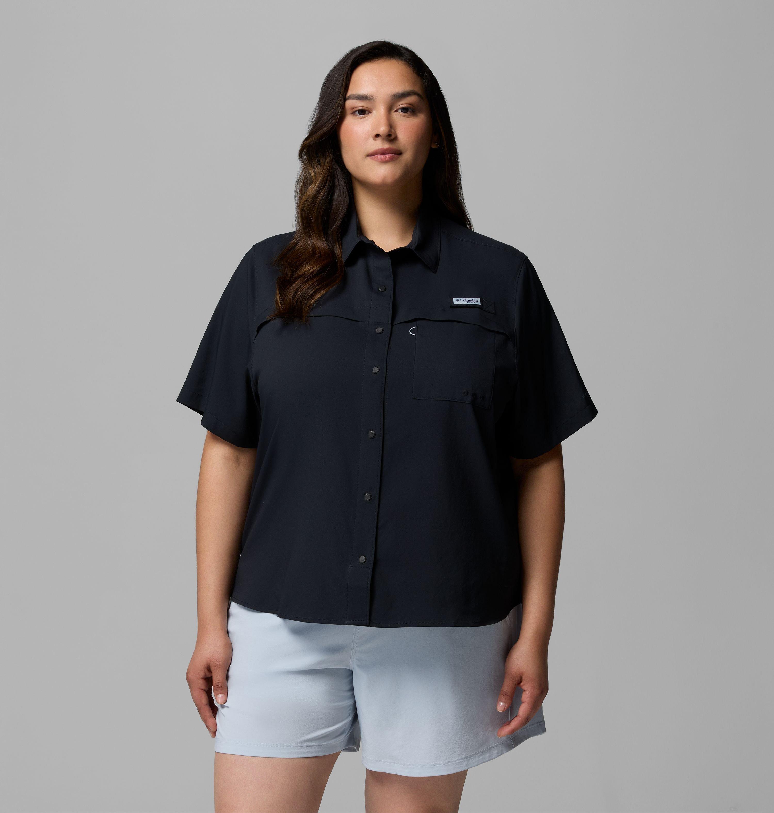 Columbia Women's PFG Castback Woven Short Sleeve - Plus Size by COLUMBIA