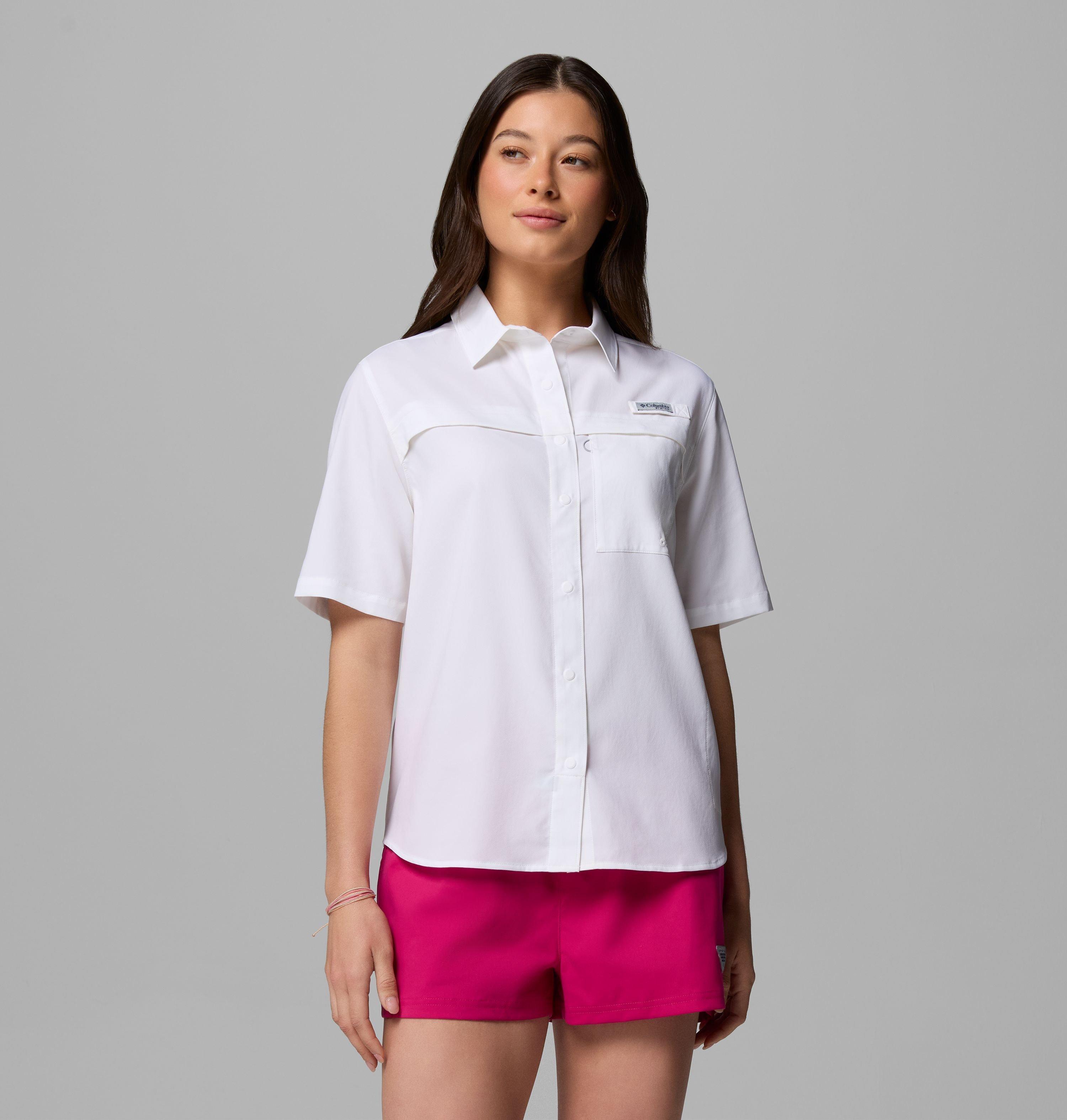 Columbia Women's PFG Castback Woven Short Sleeve Shirt by COLUMBIA