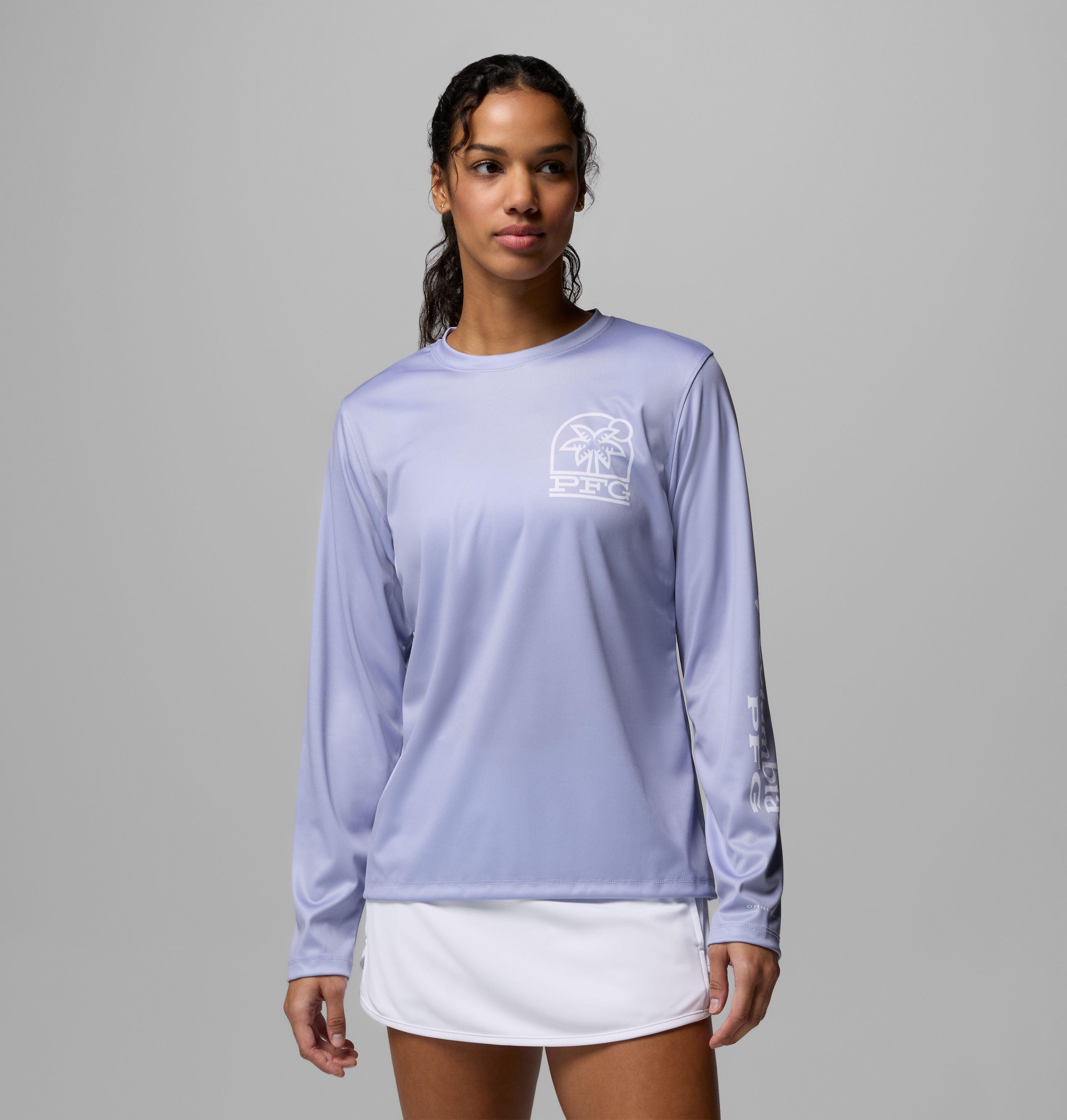 Columbia Women's PFG Tidal Tee Palm Waves Long Sleeve Shirt by COLUMBIA