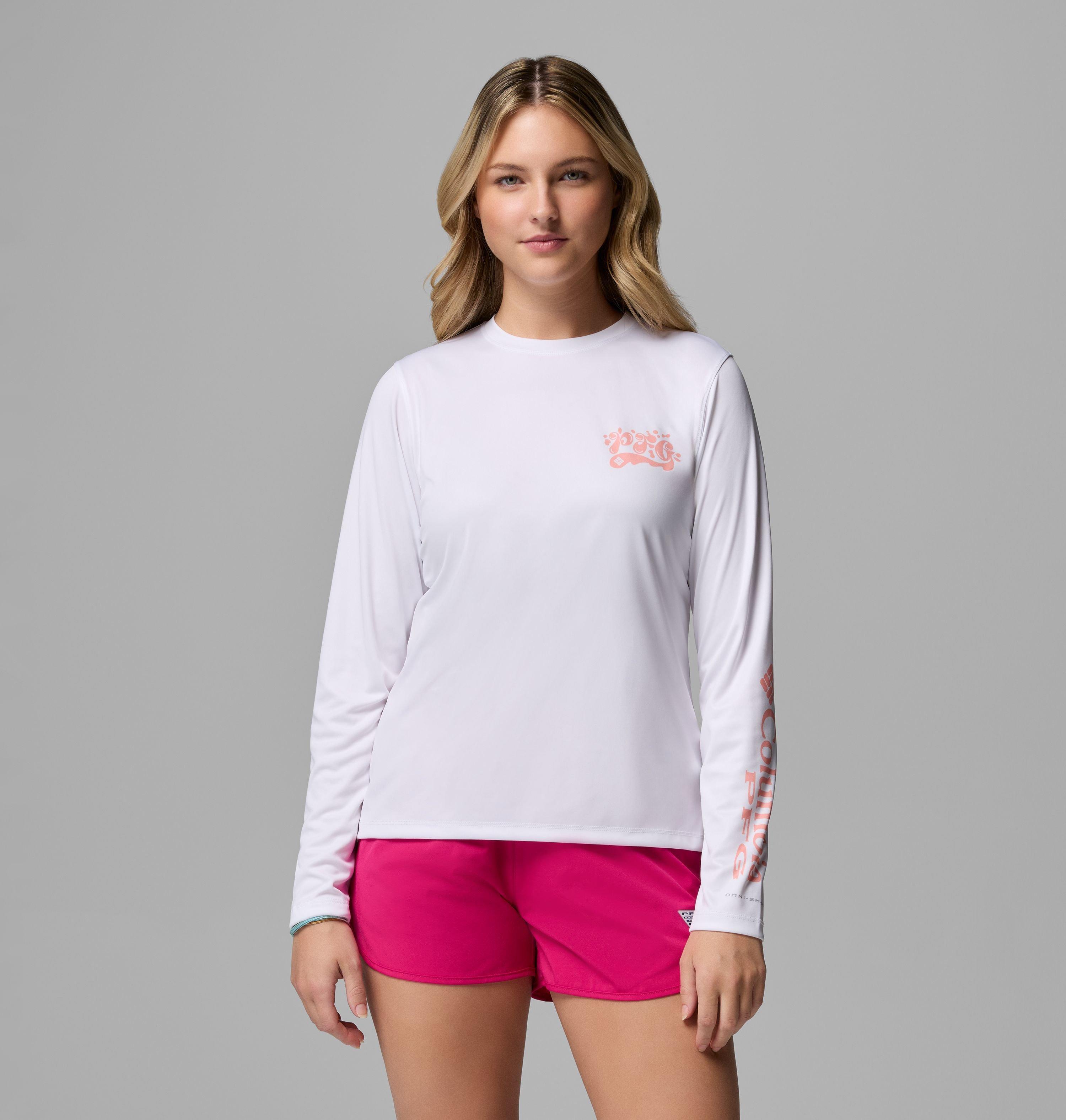 Columbia Women's PFG Tidal Tee Palm Waves Long Sleeve Shirt by COLUMBIA