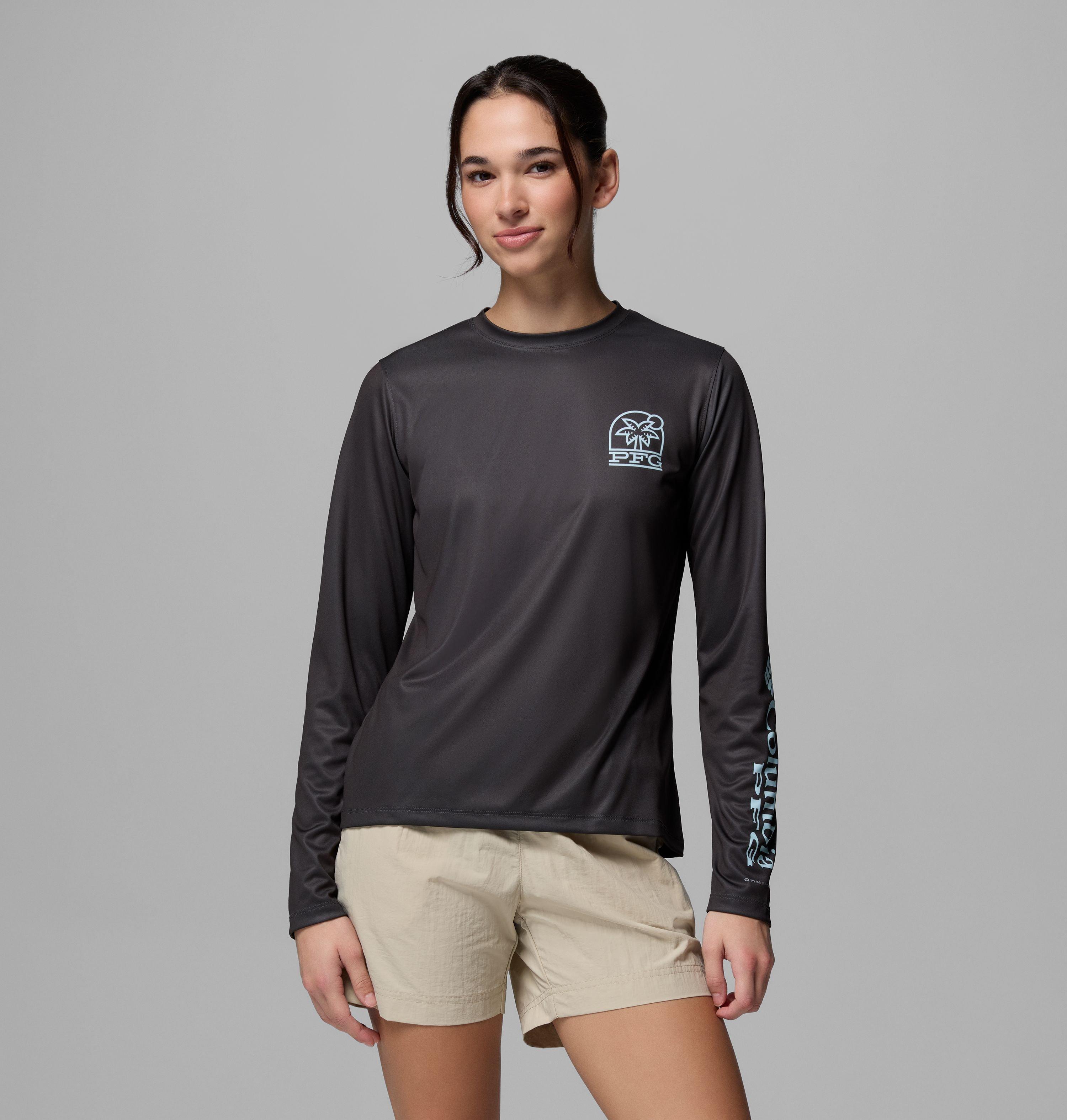 Columbia Women's PFG Tidal Tee Palm Waves Long Sleeve Shirt by COLUMBIA