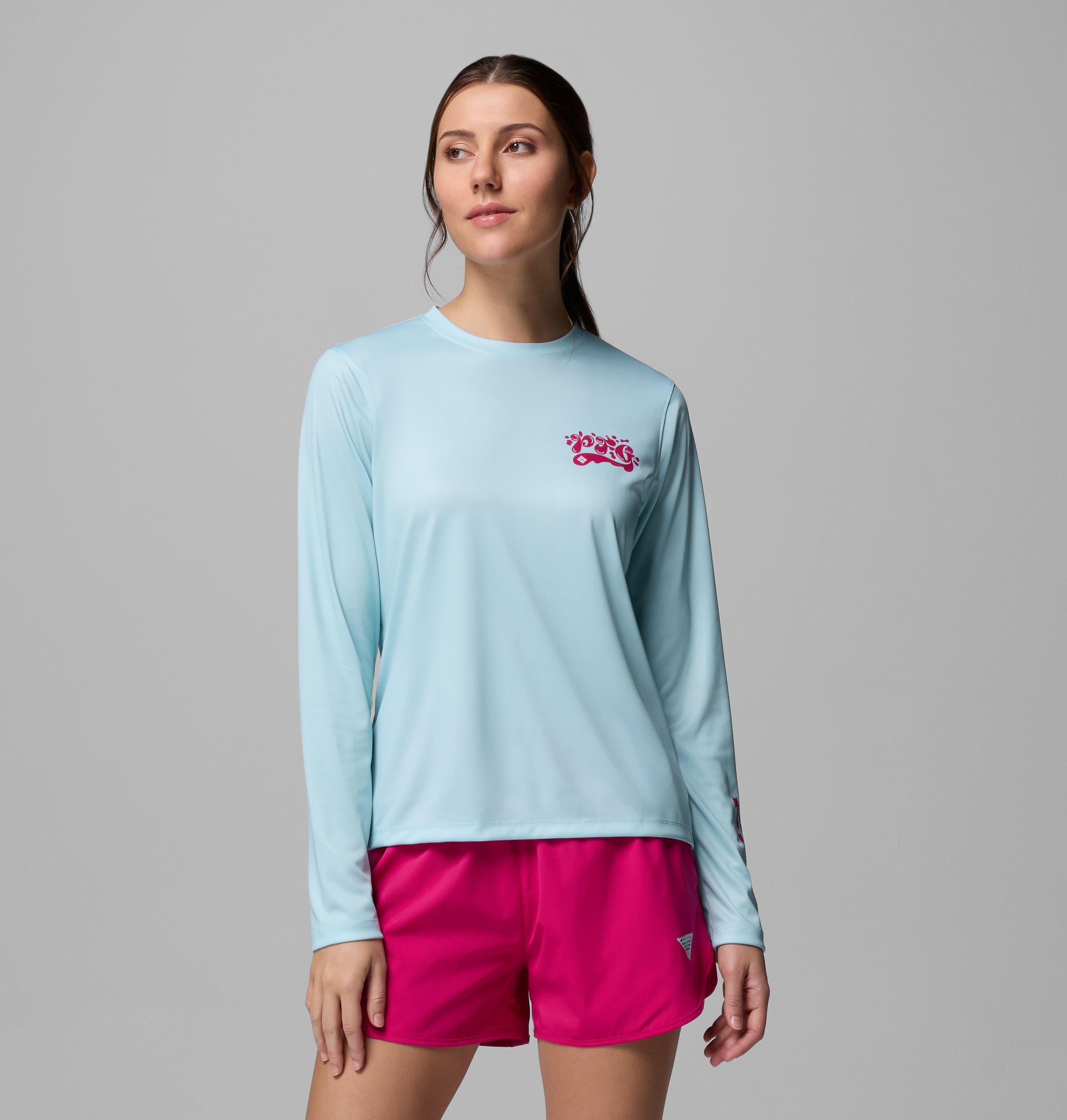 Columbia Women's PFG Tidal Tee Palm Waves Long Sleeve Shirt by COLUMBIA