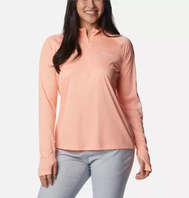 Columbia Women's PFG Tidal Tee Quarter Zip Long Sleeve Shirt by COLUMBIA