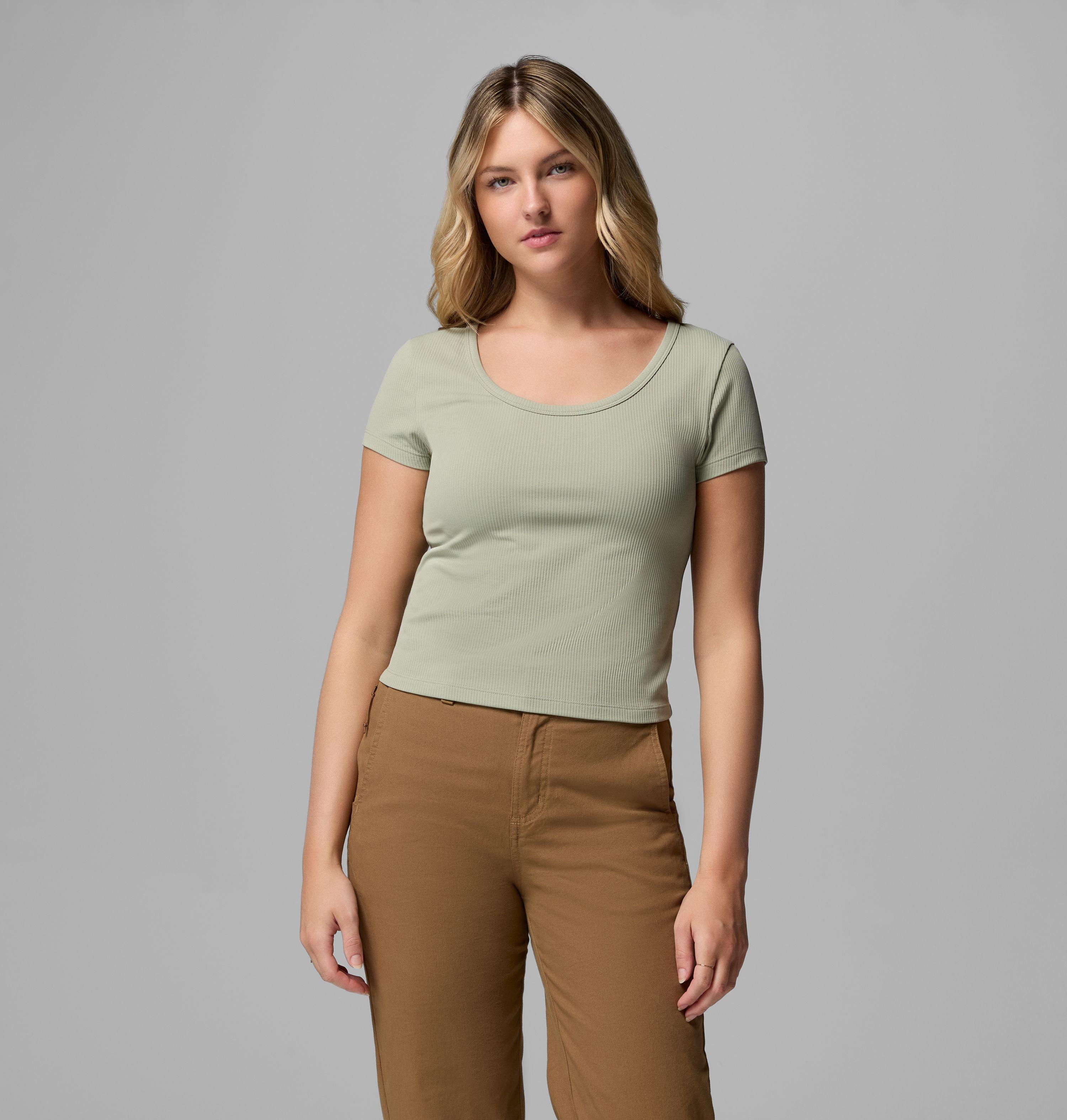 Columbia Women's Pinetown Canyon Rib Short Sleeve T-Shirt by COLUMBIA
