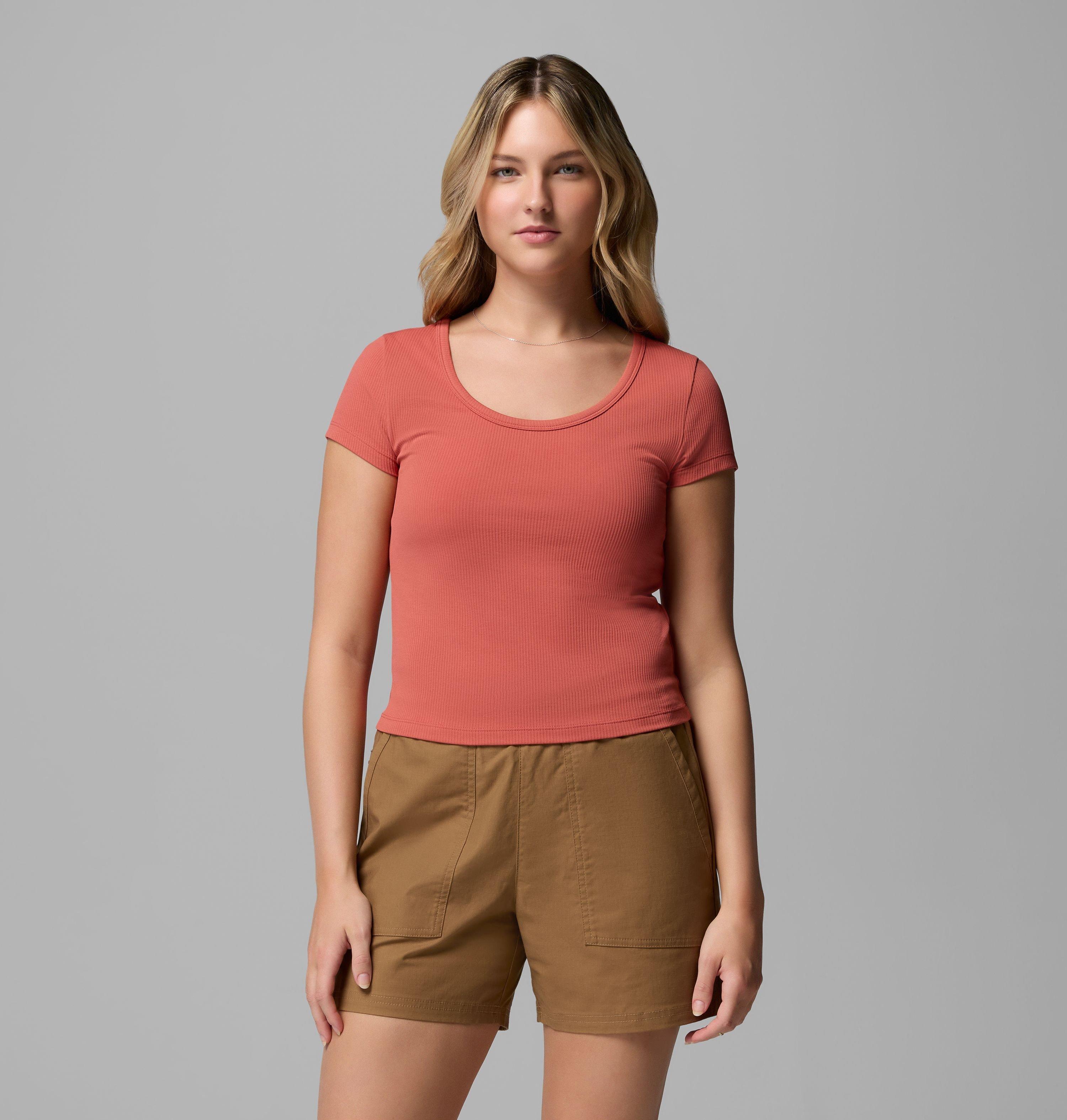 Columbia Women's Pinetown Canyon Rib Short Sleeve T-Shirt by COLUMBIA