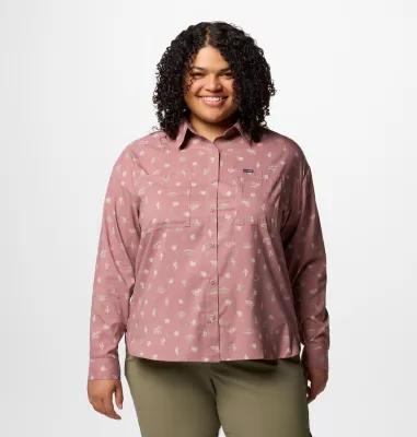 Columbia Women's Silver Ridge Utility Patterned Long Sleeve Shirt - Plus Size by COLUMBIA