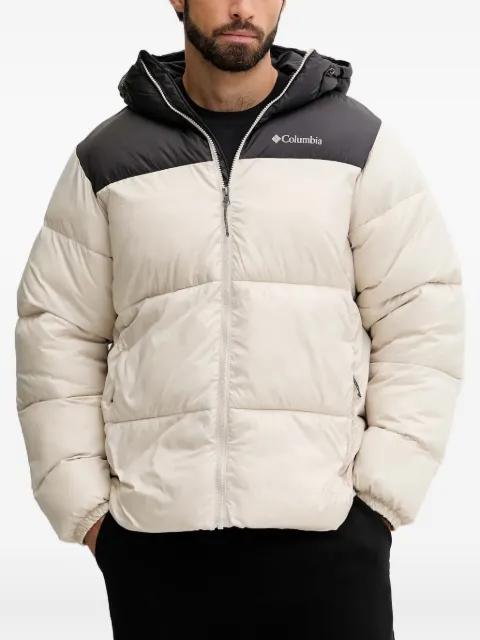 hoodied colour-block padded jacket by COLUMBIA