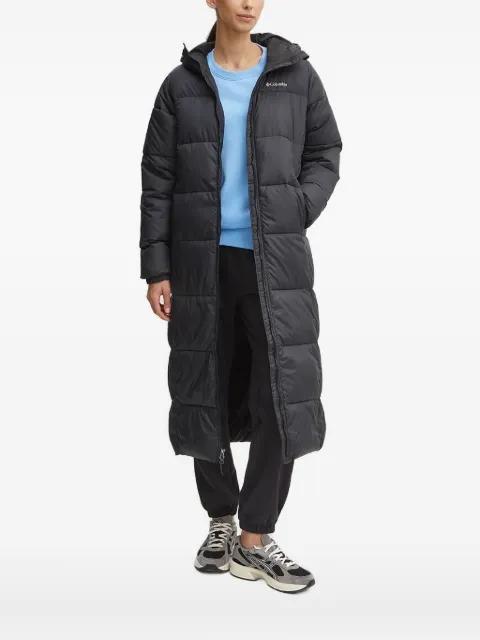 hoodied quilted longline coat by COLUMBIA