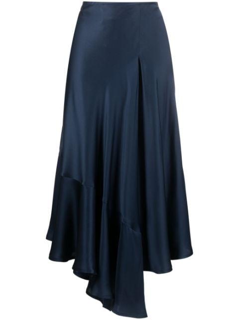 asymmetric-hem silk skirt by COLVILLE