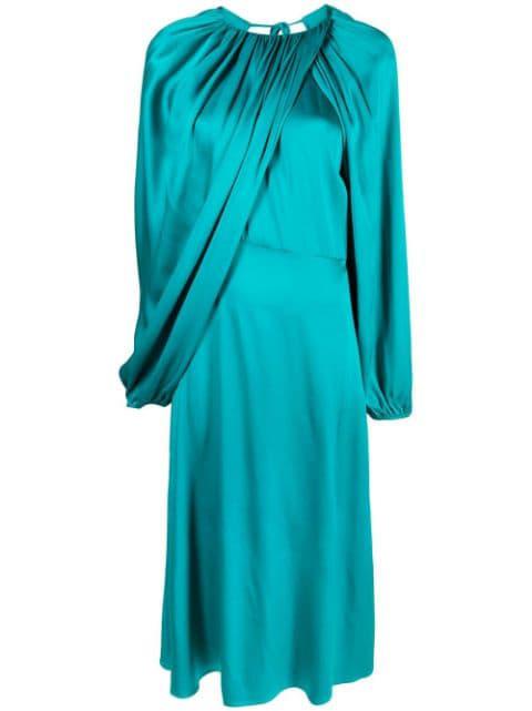 draped-detail silk dress by COLVILLE